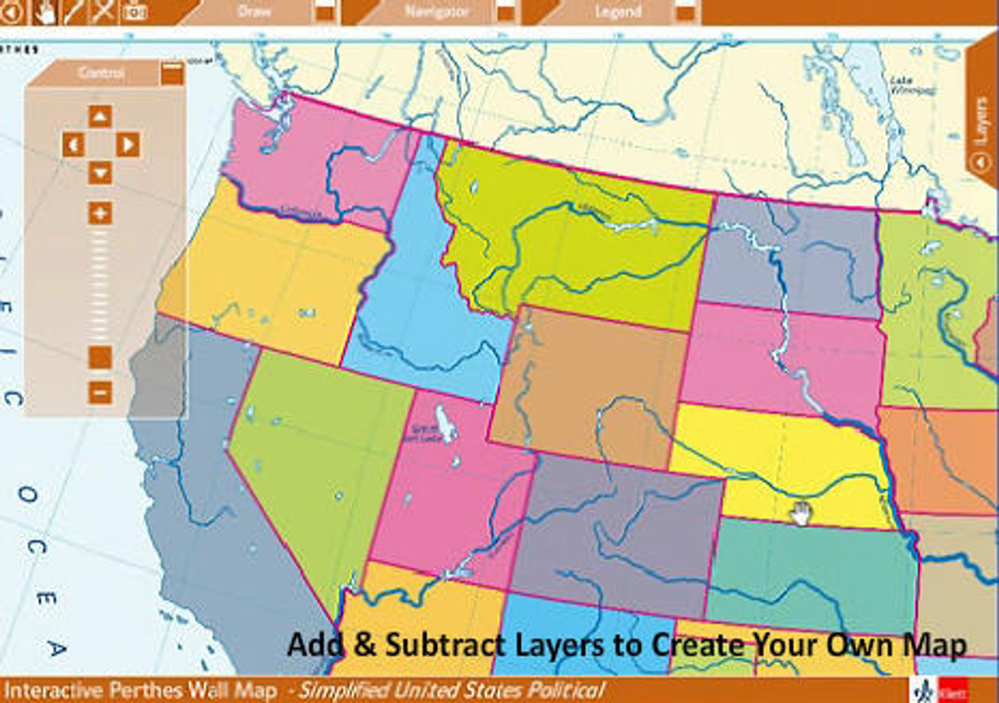 Klett-Perthes Digital USA & World Classroom Maps, image 1, World Maps Online