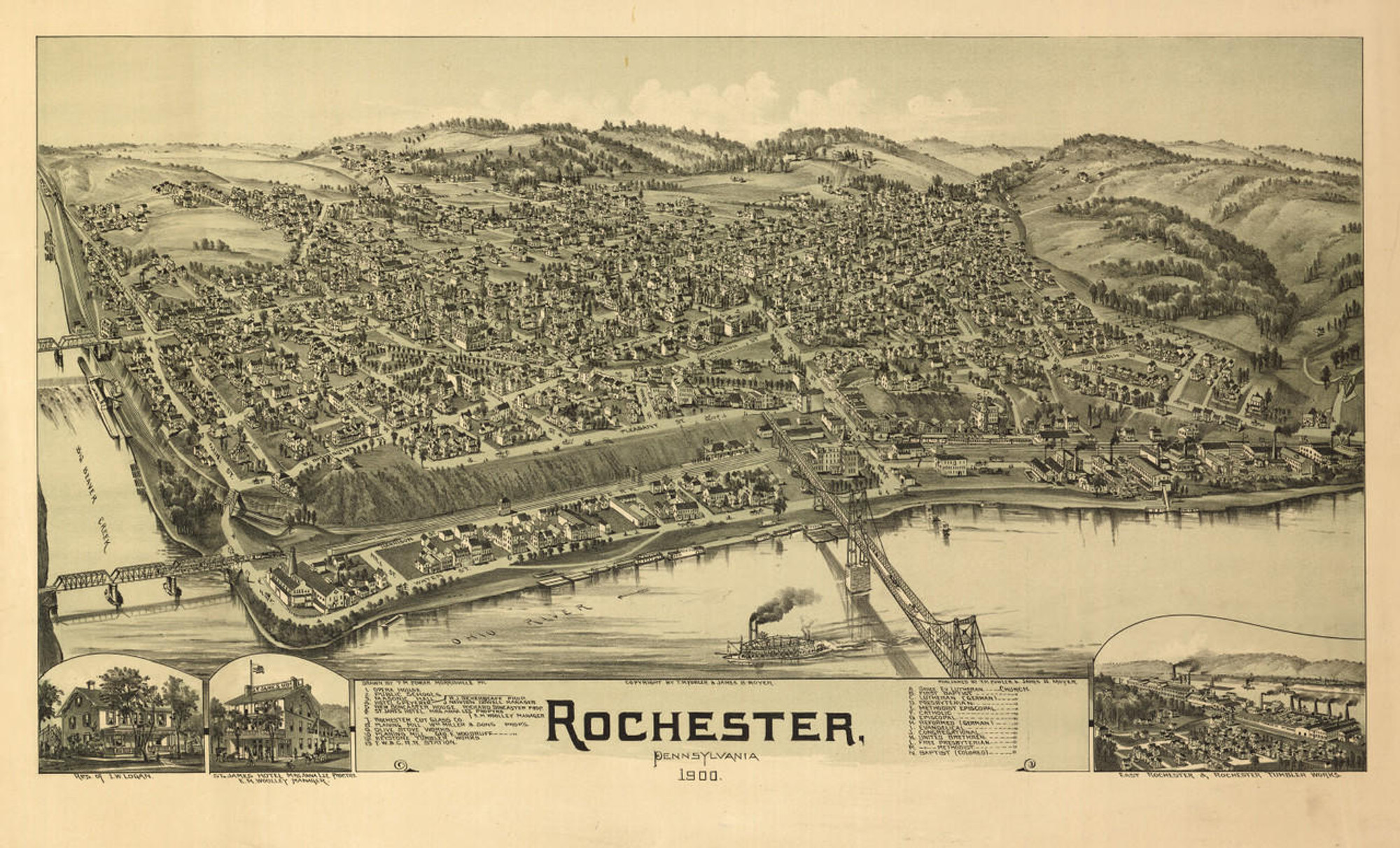 Historic Map - Rochester, PA - 1900, image 1, World Maps Online