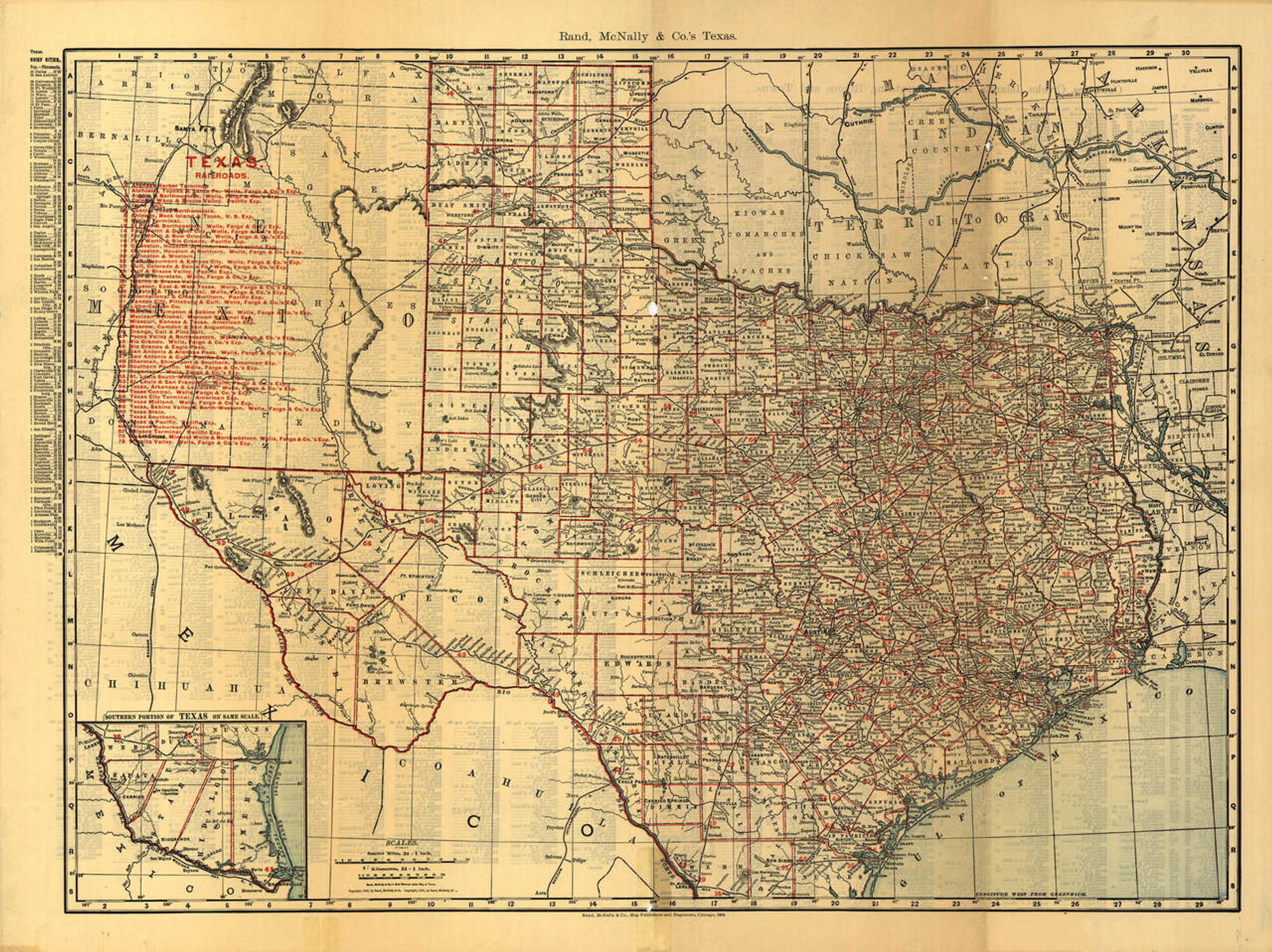 Historic Map - Texas - Railroad Map - 1900, image 1, World Maps Online