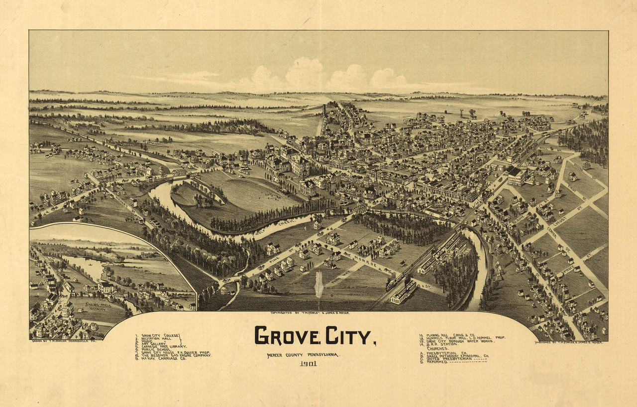 Historic Map - Grove City, PA - 1901, image 1, World Maps Online