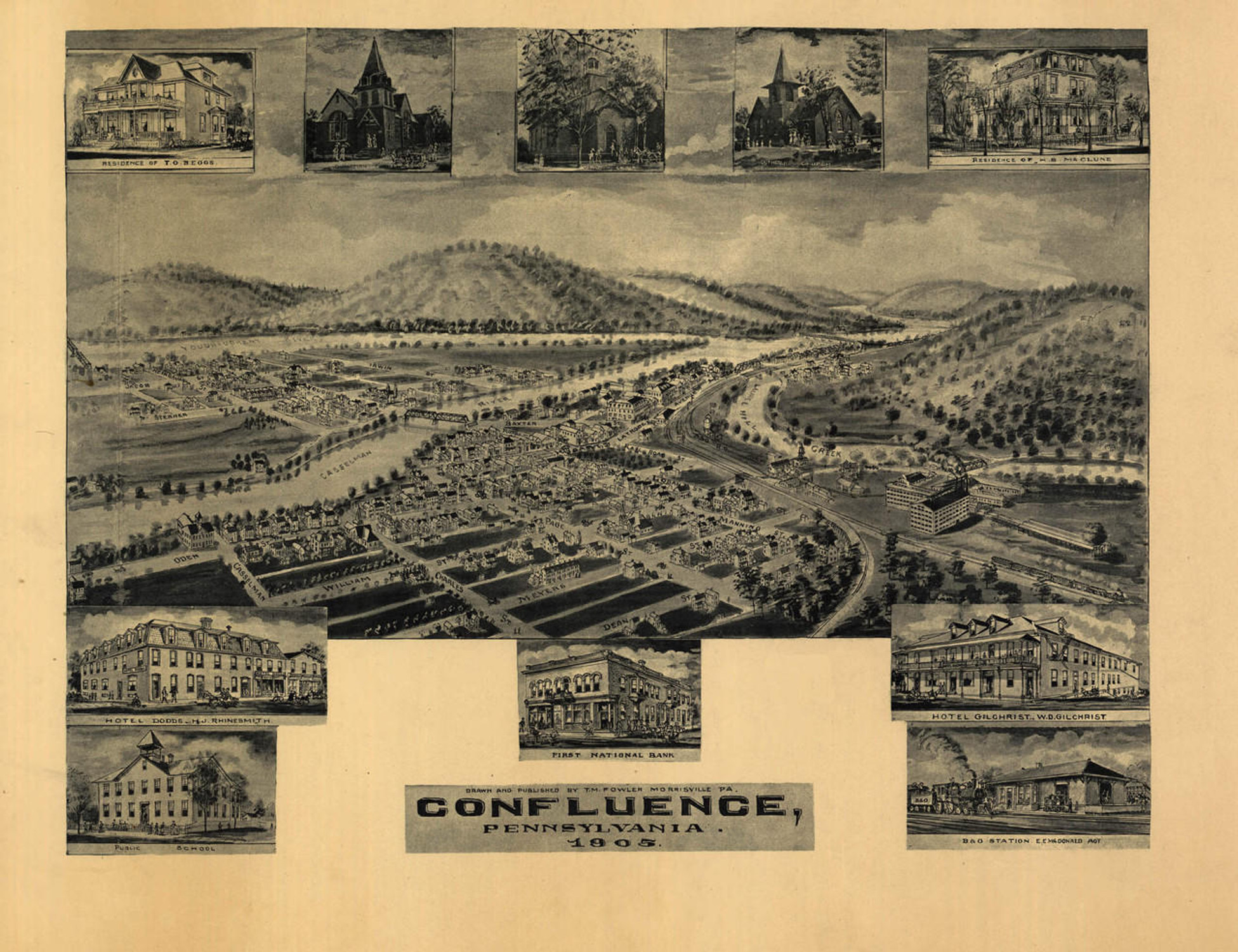 Historic Map - Confluence, PA - 1905, image 1, World Maps Online