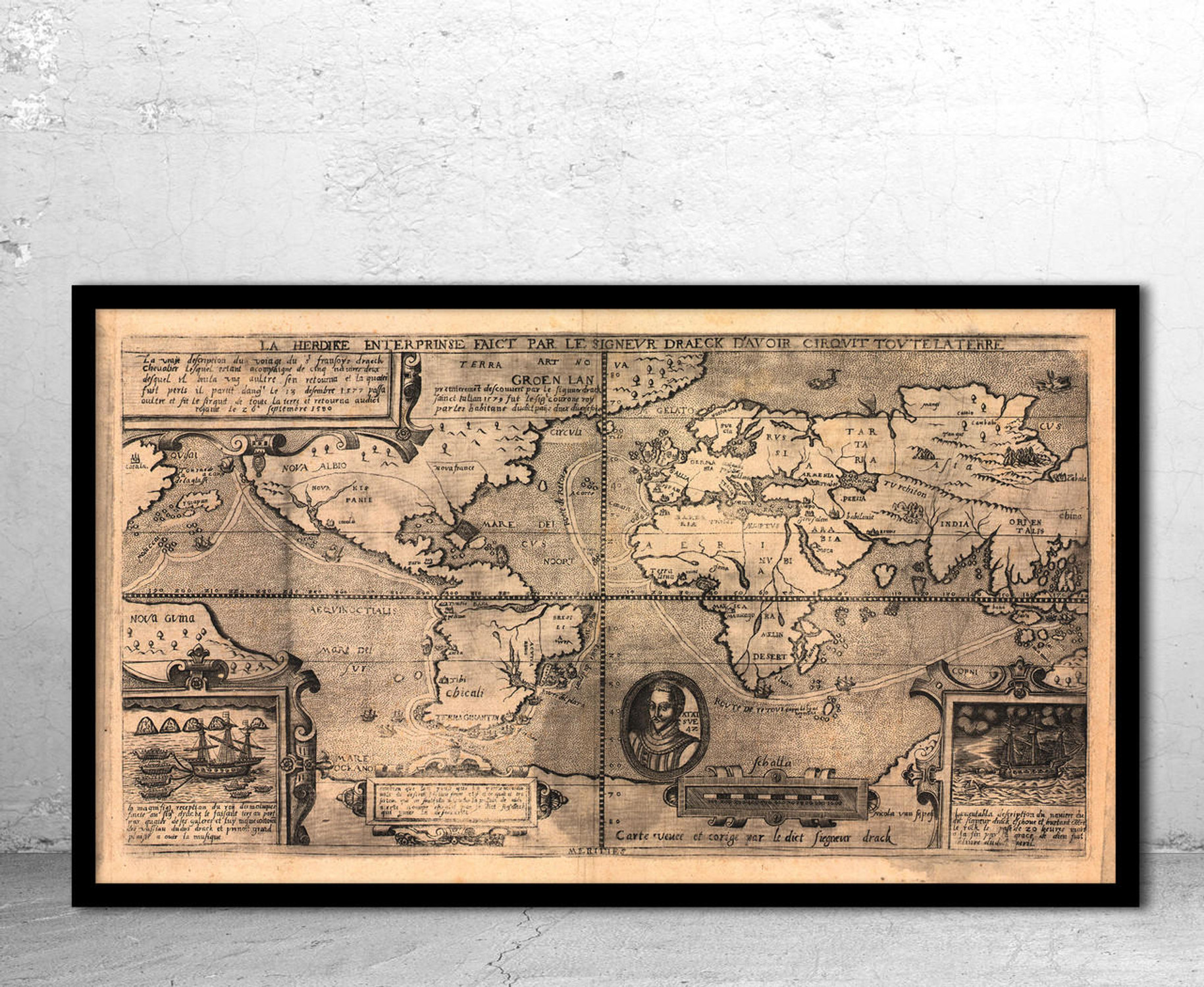 Historic Old World Map - 1581 by Nicola van Sype, image 1, World Maps Online