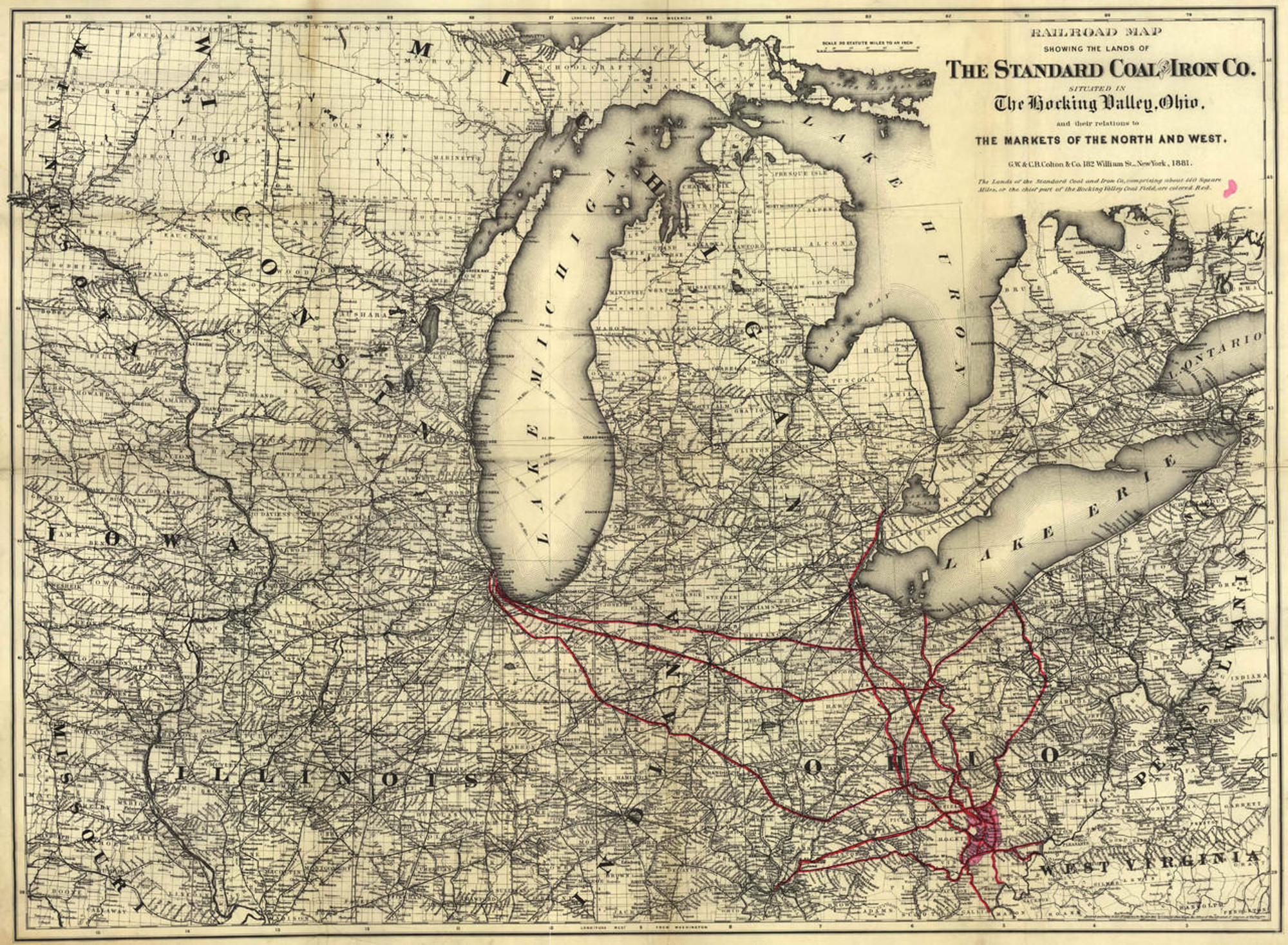 Historic Railroad Map of Ohio - 1881, image 1, World Maps Online