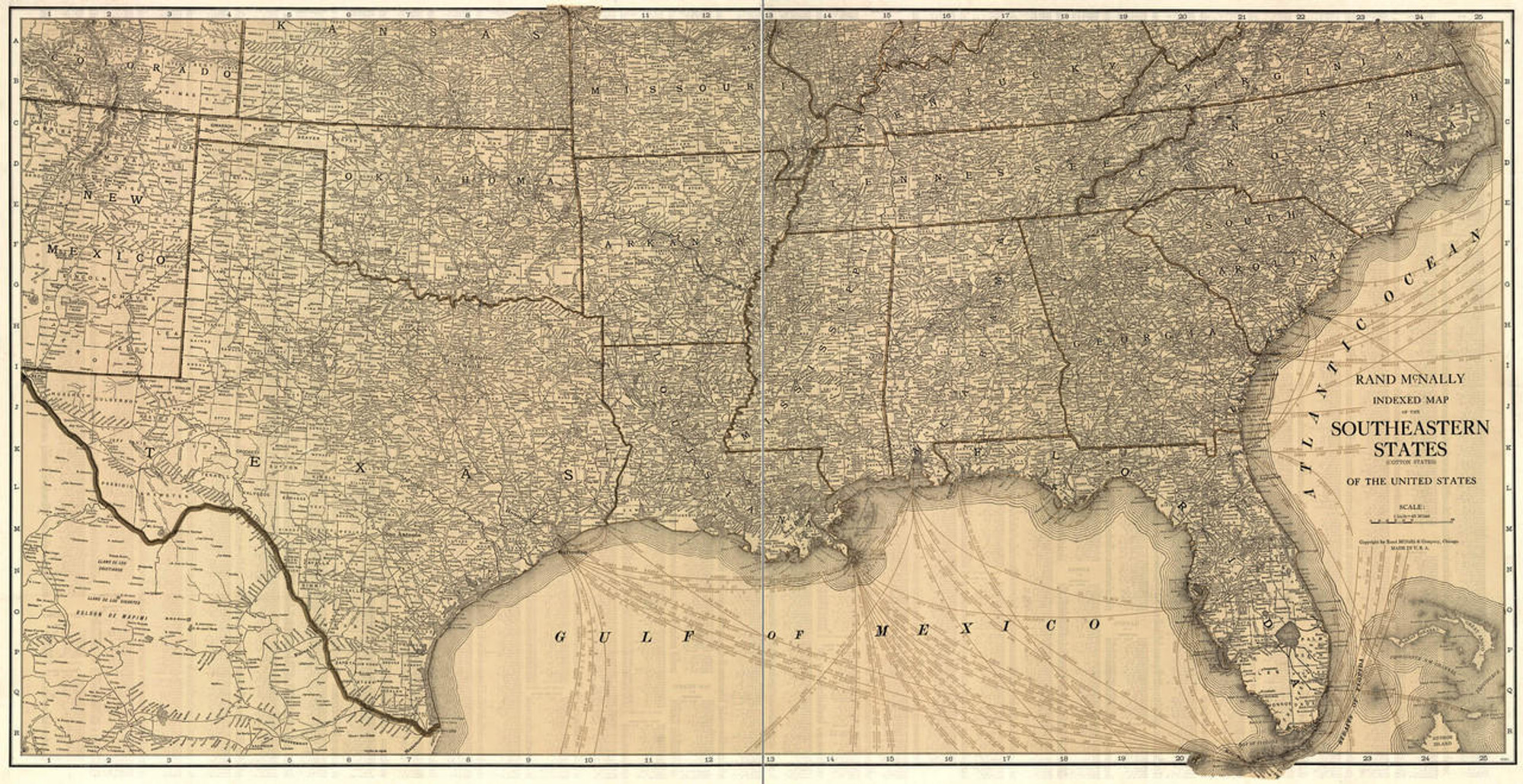 Historic Railroad Map of the Southeast United States - 1923, image 1, World Maps Online