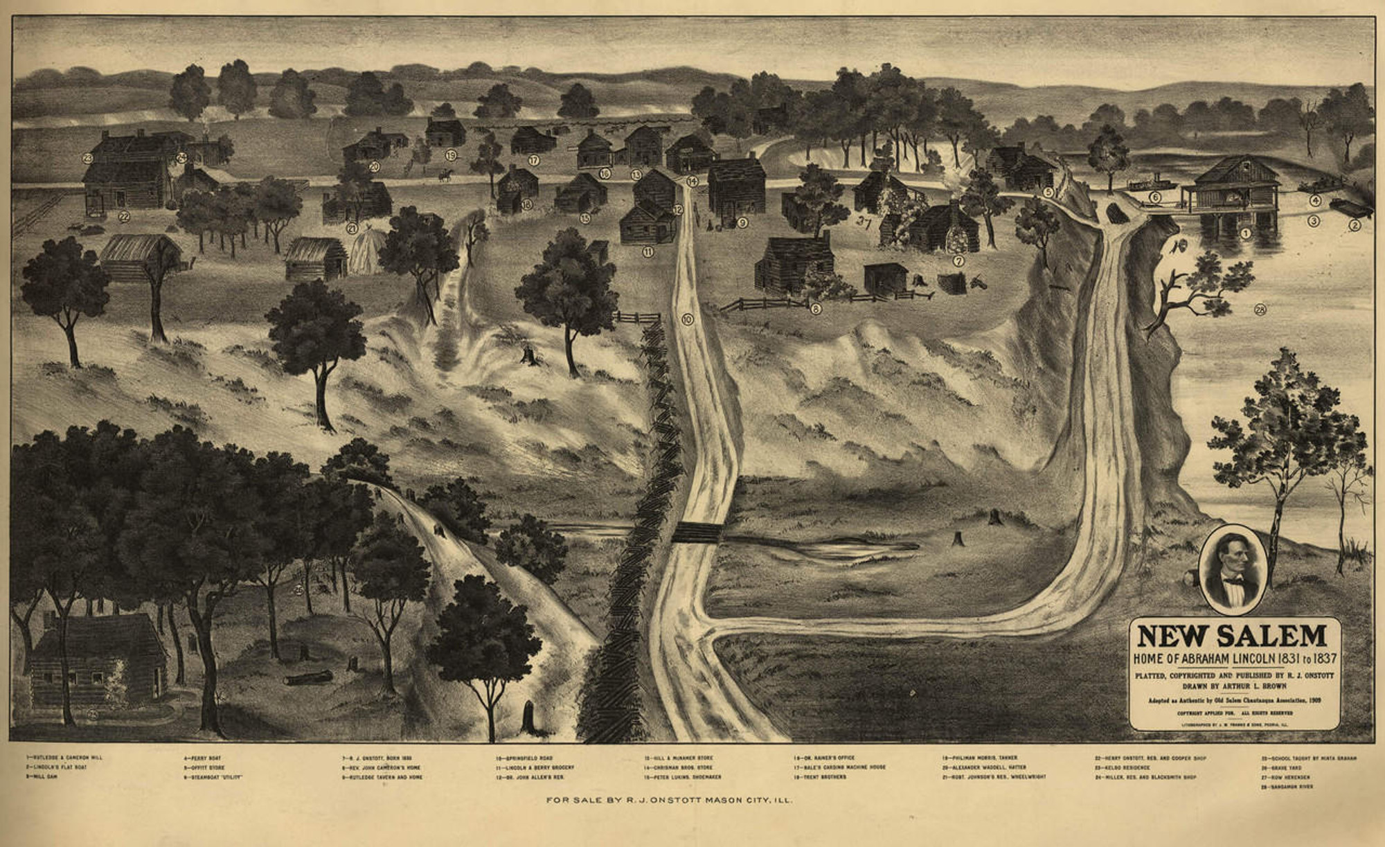 Historic Map - New Salem, IL - 1831-37, image 1, World Maps Online