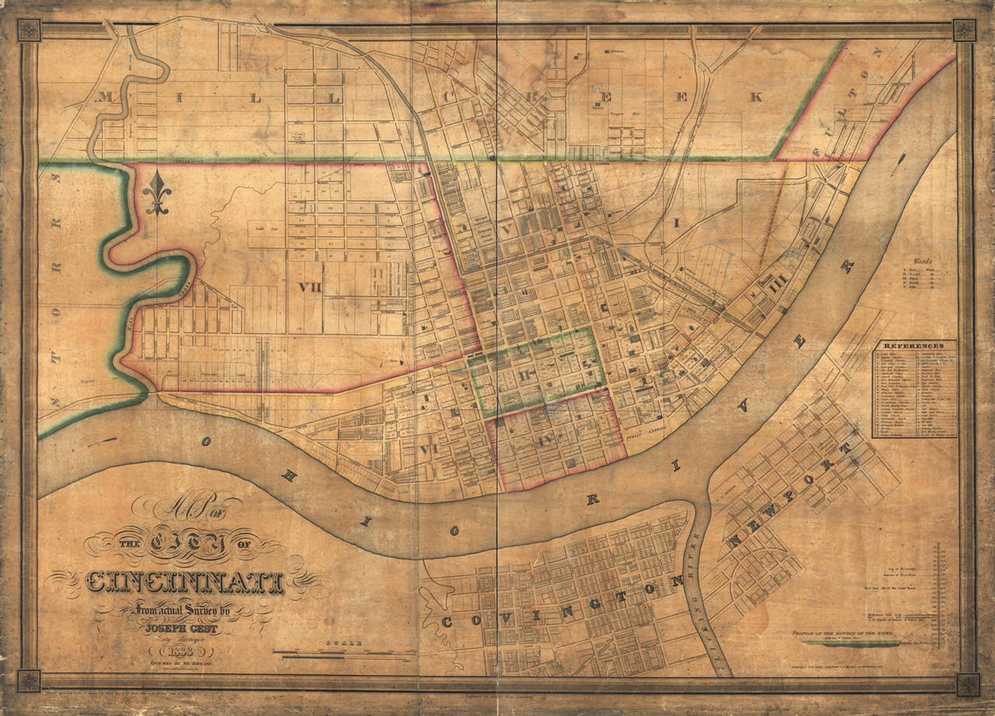 Historic Map - Cincinnati, OH - 1838, image 1, World Maps Online