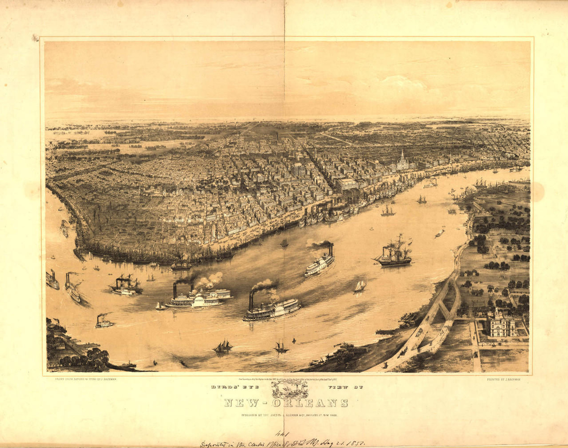 Historic Map - New Orleans, LA - 1851, image 1, World Maps Online