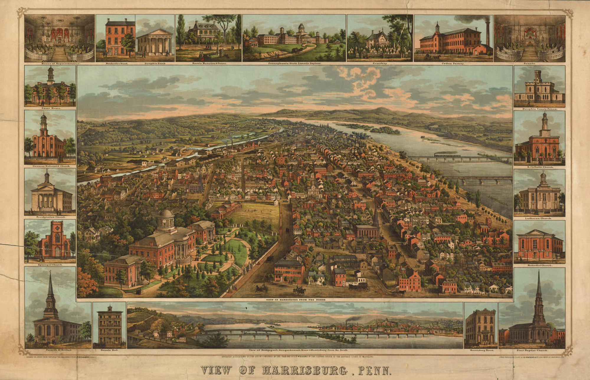 Historic Map - Harrisburg, PA - 1855, image 1, World Maps Online