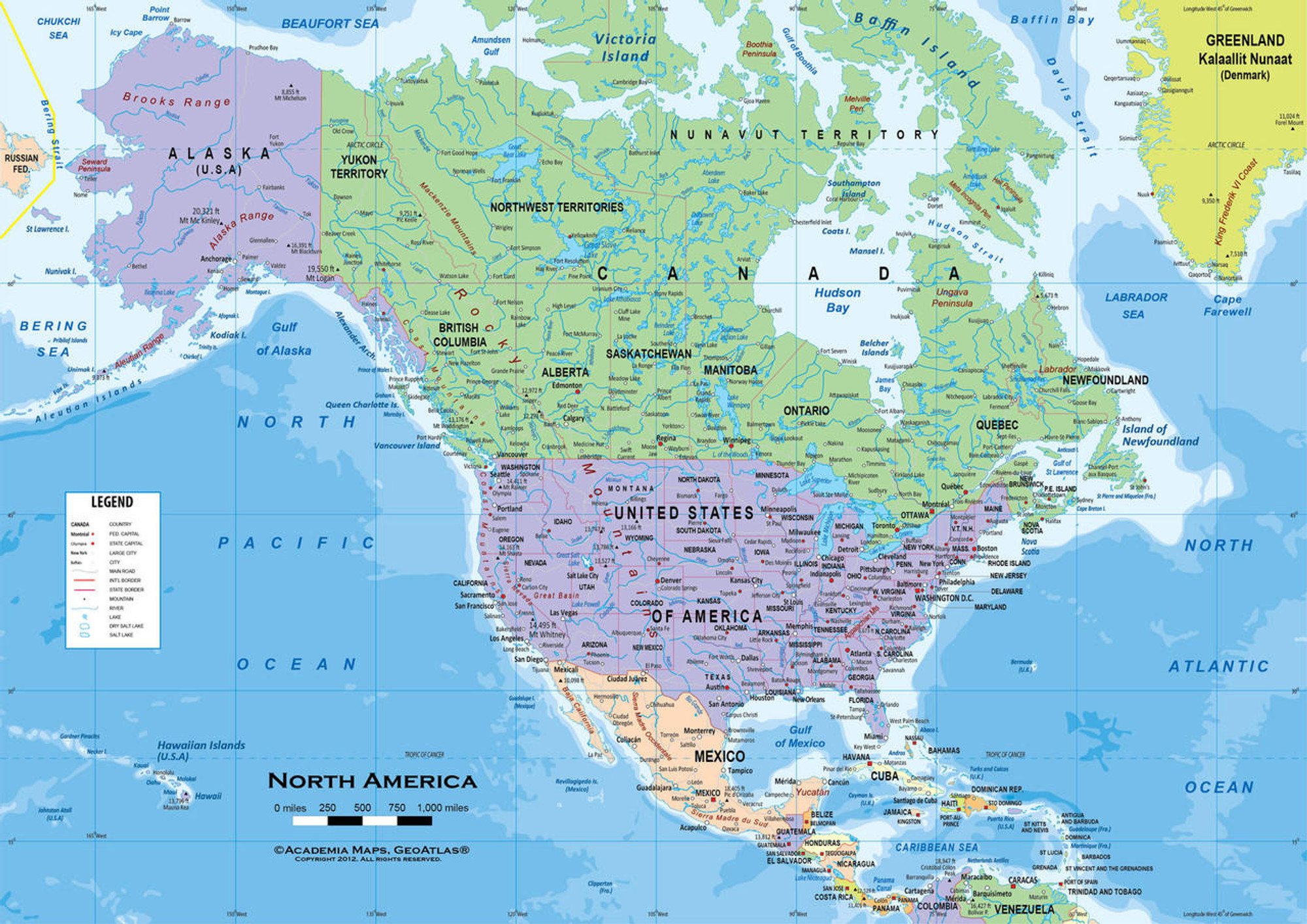 North America Political Classroom Map Wall Mural - up to 166" x 106", image 1, World Maps Online