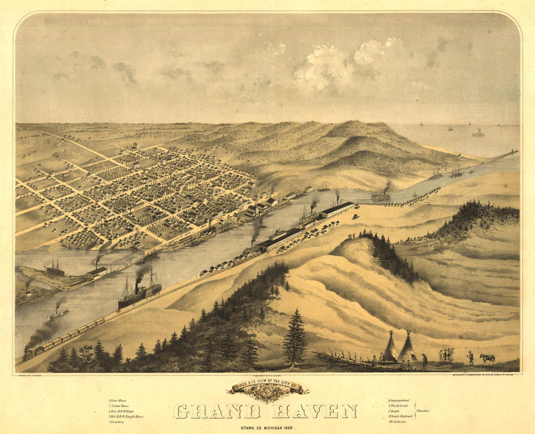 Historic Map - Grand Haven, MI - 1868, image 1, World Maps Online