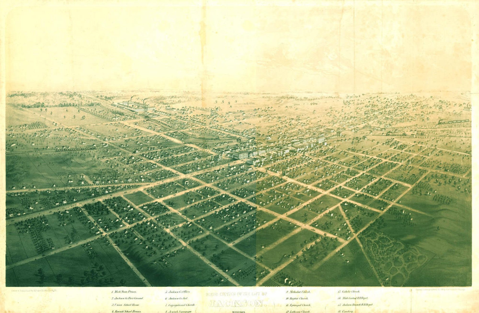 Historic Map - Jackson, MI - 1868, image 1, World Maps Online