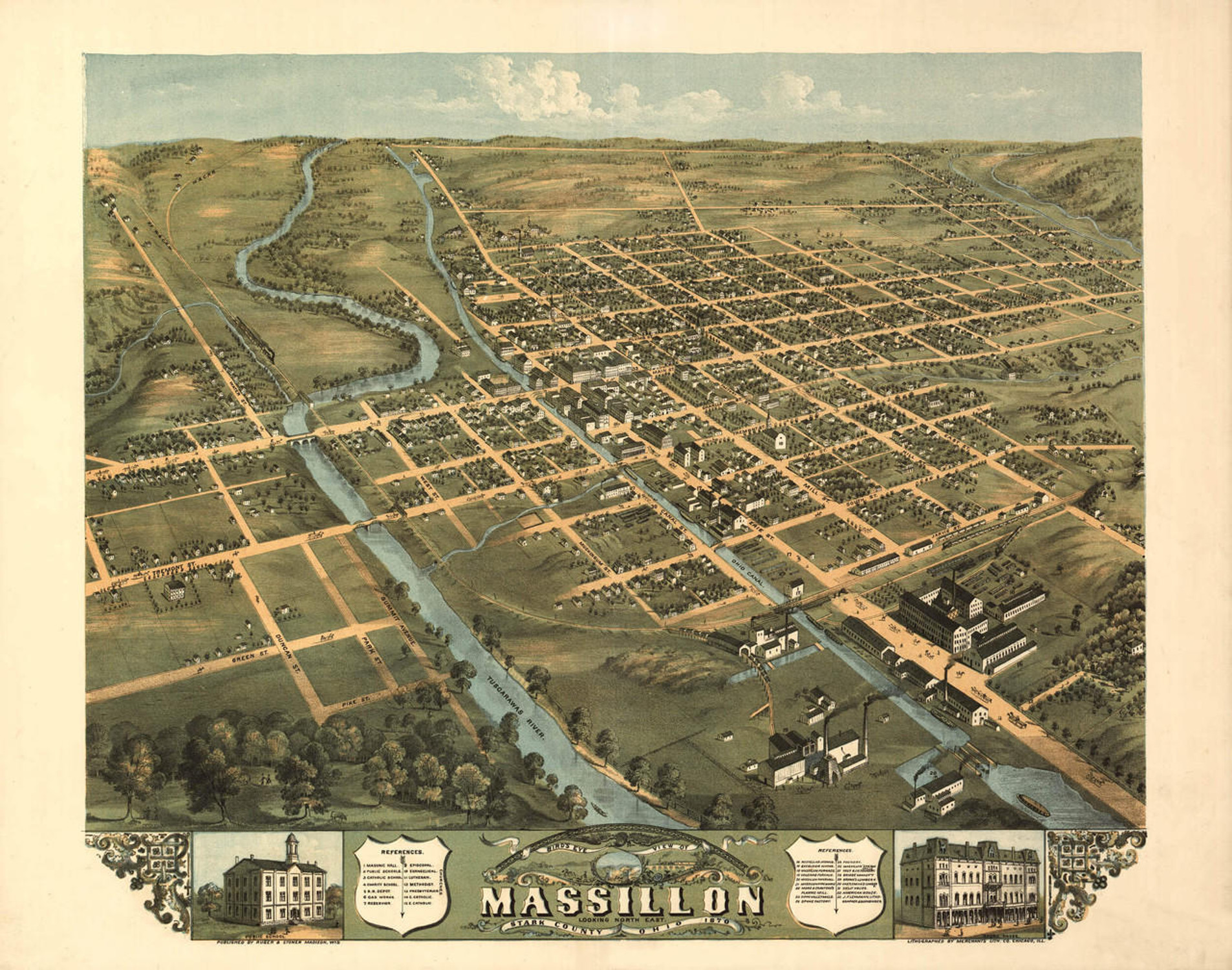 Historic Map - Massillon, OH - 1870, image 1, World Maps Online