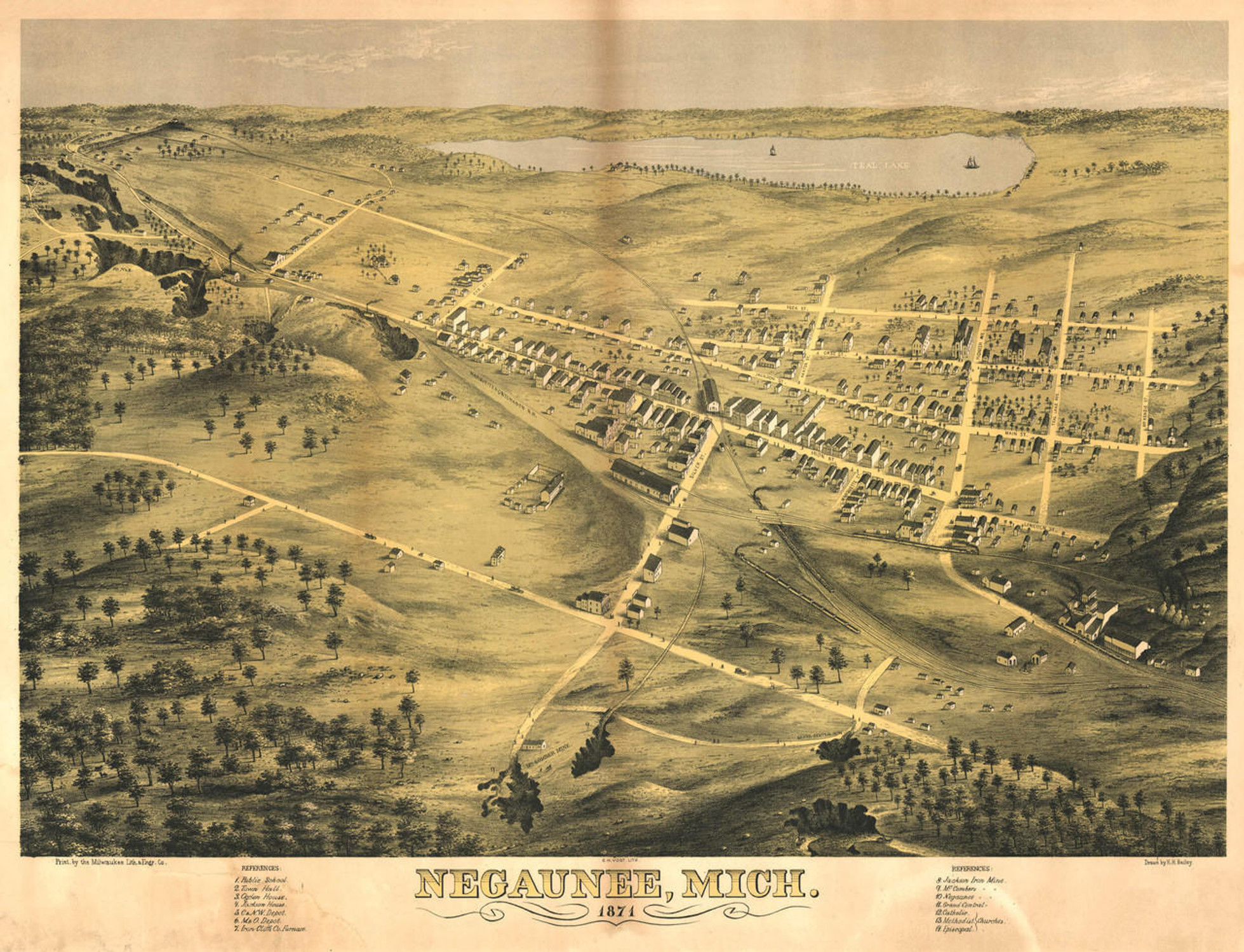 Historic Map - Negaunee, MI - 1871, image 1, World Maps Online