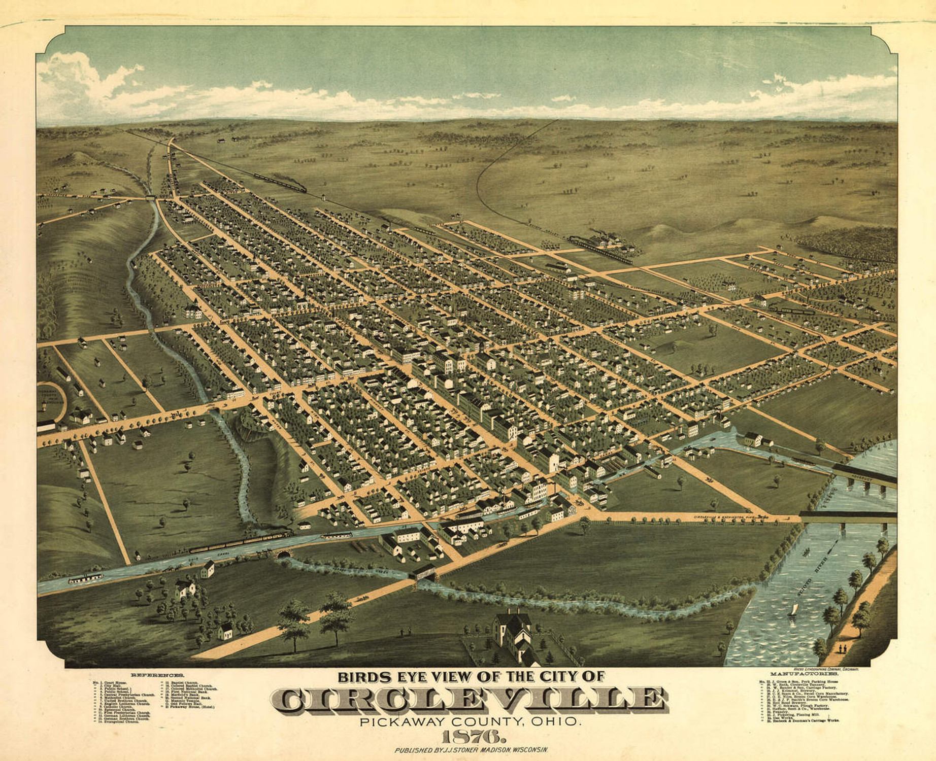 Historic Map - Circleville, OH - 1876, image 1, World Maps Online