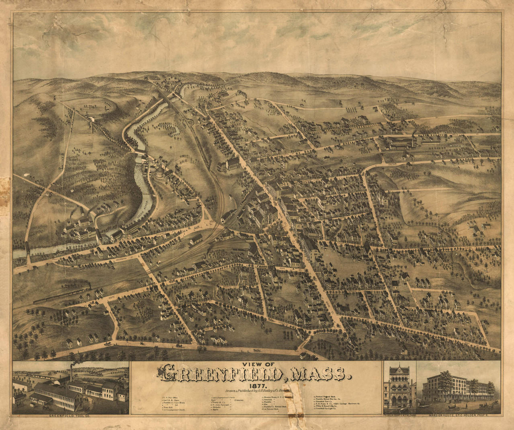 Historic Map - Greenfield, MA - 1877, image 1, World Maps Online