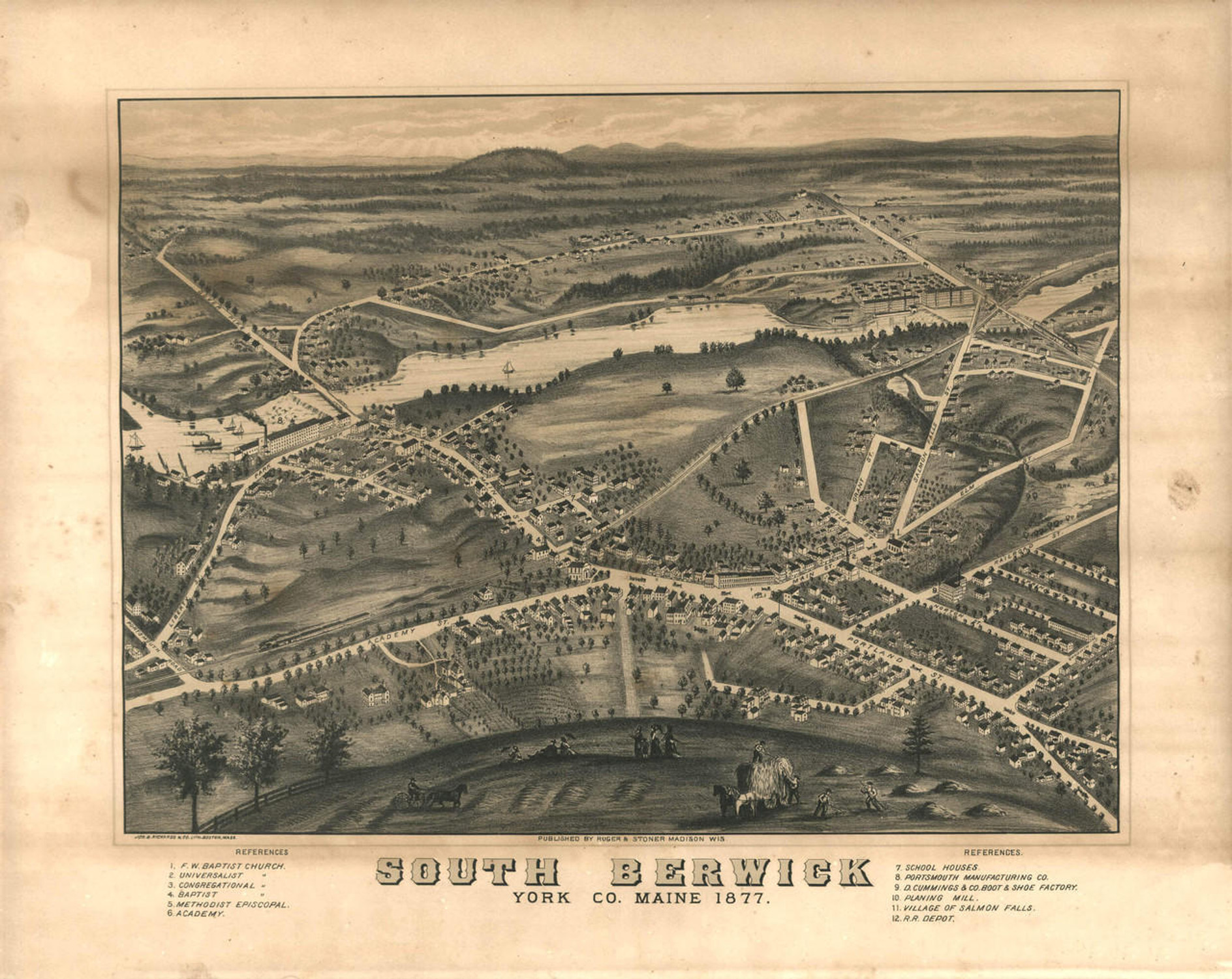 Historic Map - South Berwick, ME - 1877, image 1, World Maps Online