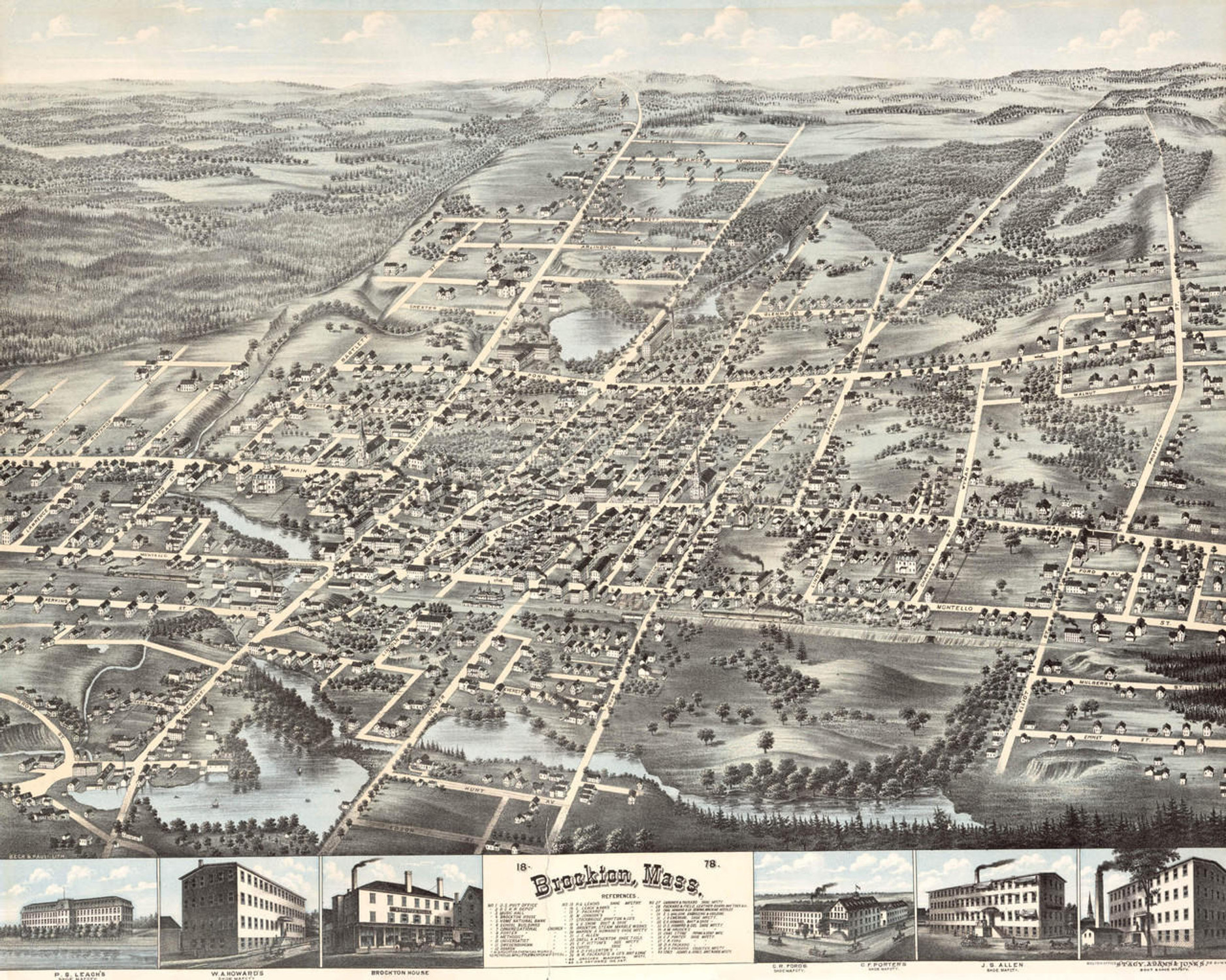 Historic Map - Brockton, MA - 1878, image 1, World Maps Online