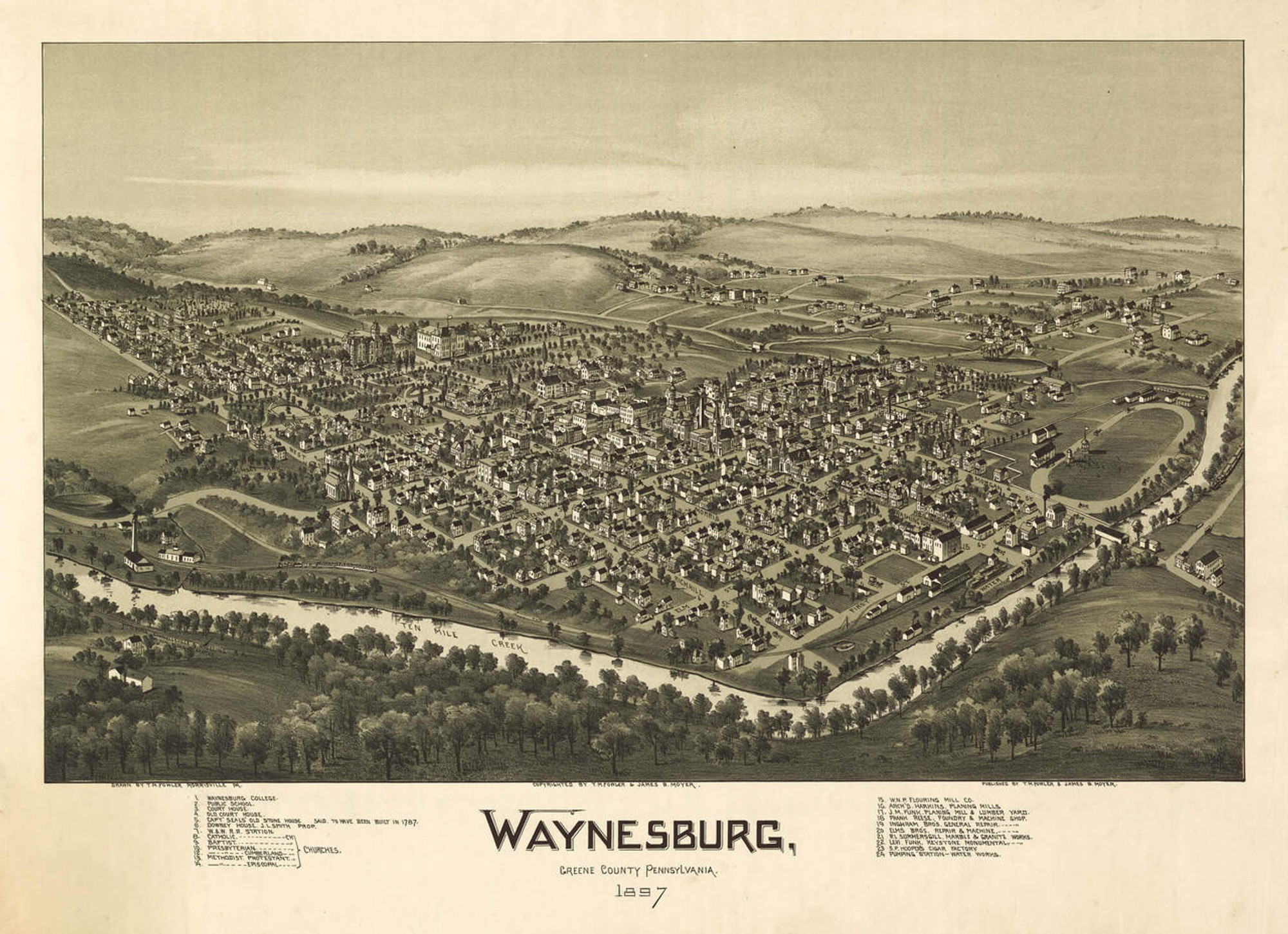 Historic Map - Waynesburg, PA - 1897, image 1, World Maps Online