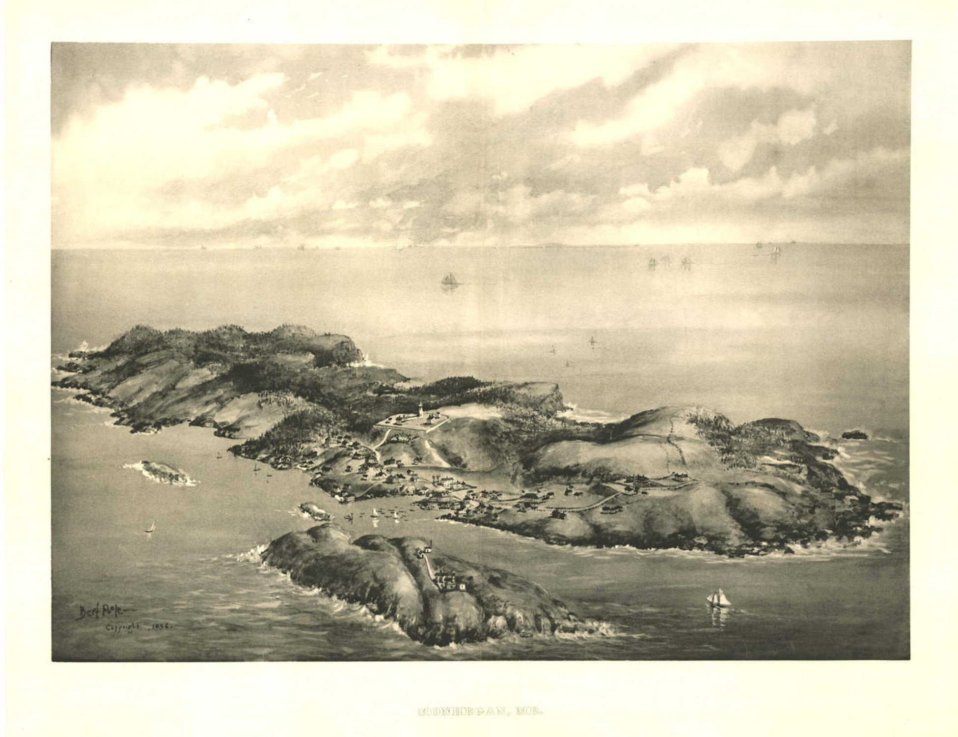 Historic View - Monhegan, ME - 1896, image 1, World Maps Online