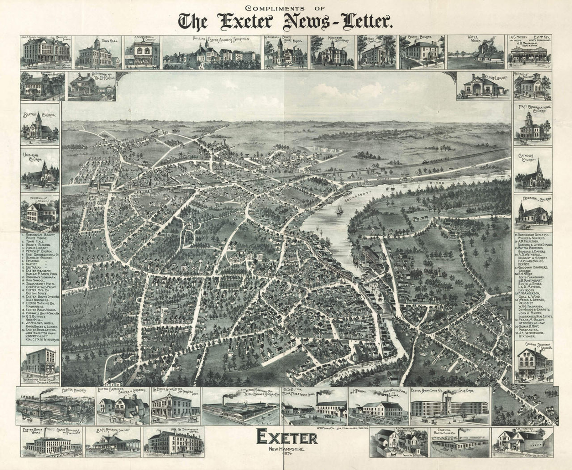 Historic Map - Exeter, NH - 1896, image 1, World Maps Online
