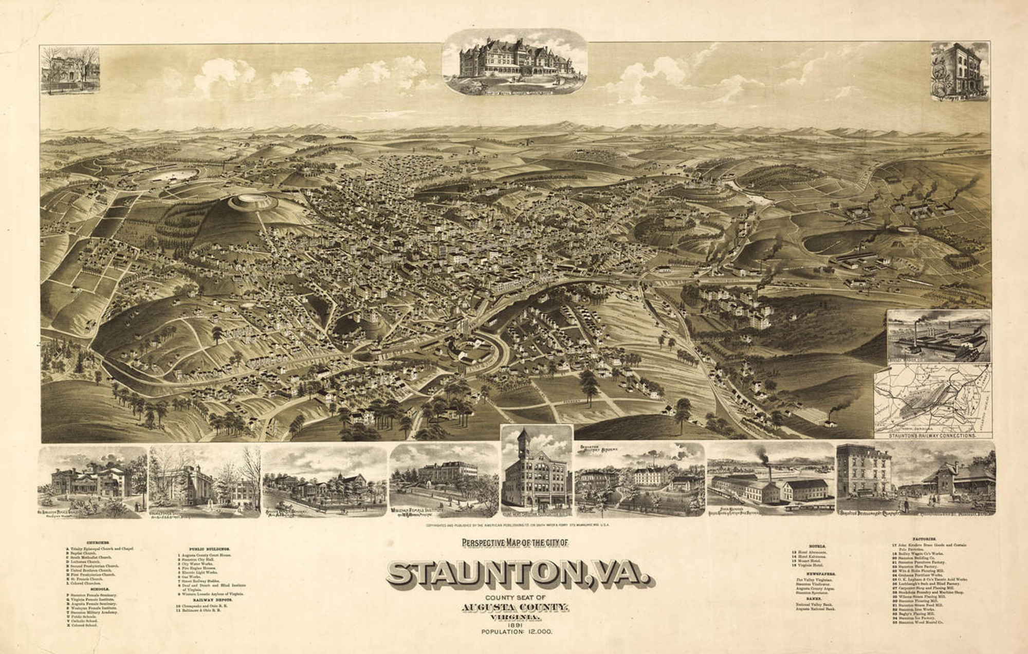 Historic Map - Staunton, VA - 1891, image 1, World Maps Online