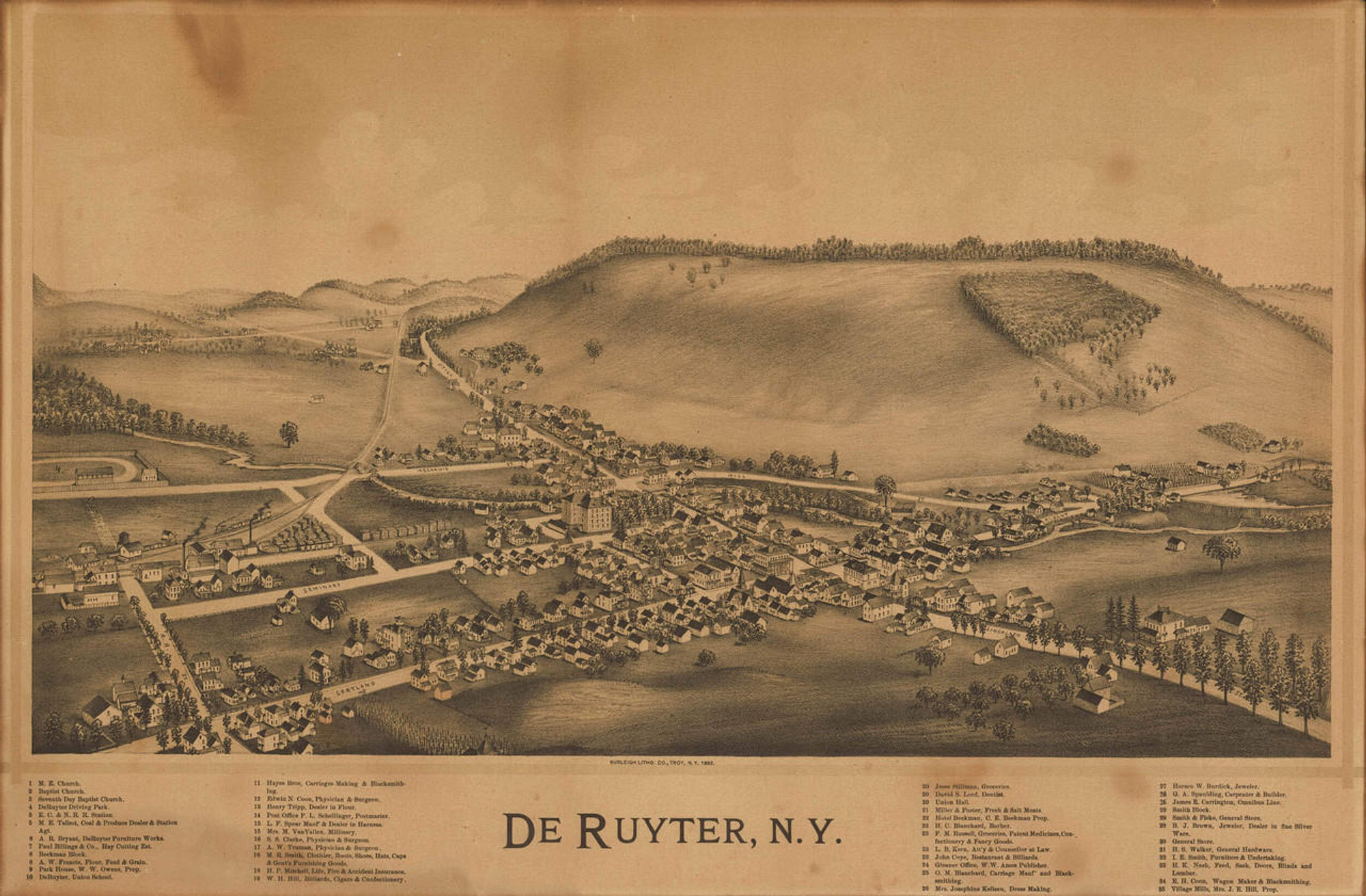 Historic Map - DeRuyter, NY - 1892, image 1, World Maps Online