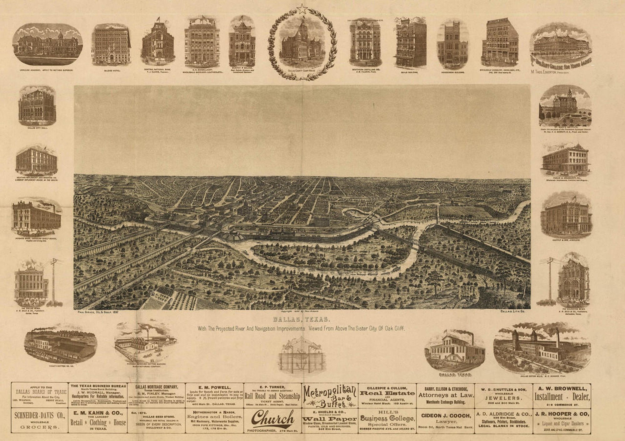 Historic Map - Dallas, TX - 1892, image 1, World Maps Online