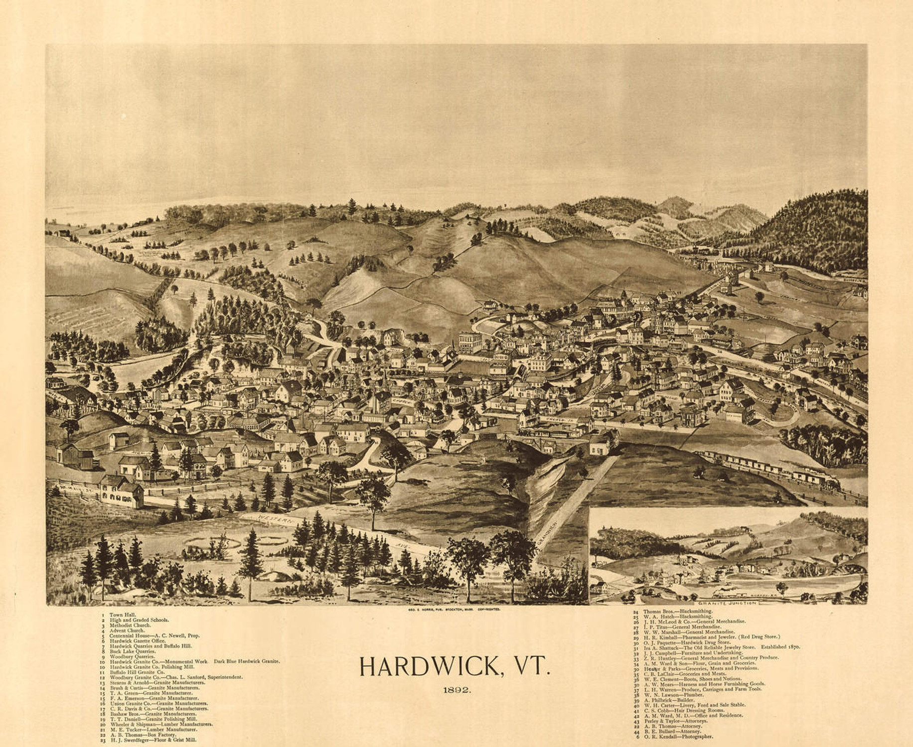 Historical Map - Hardwick, Vermont - 1892, image 1, World Maps Online