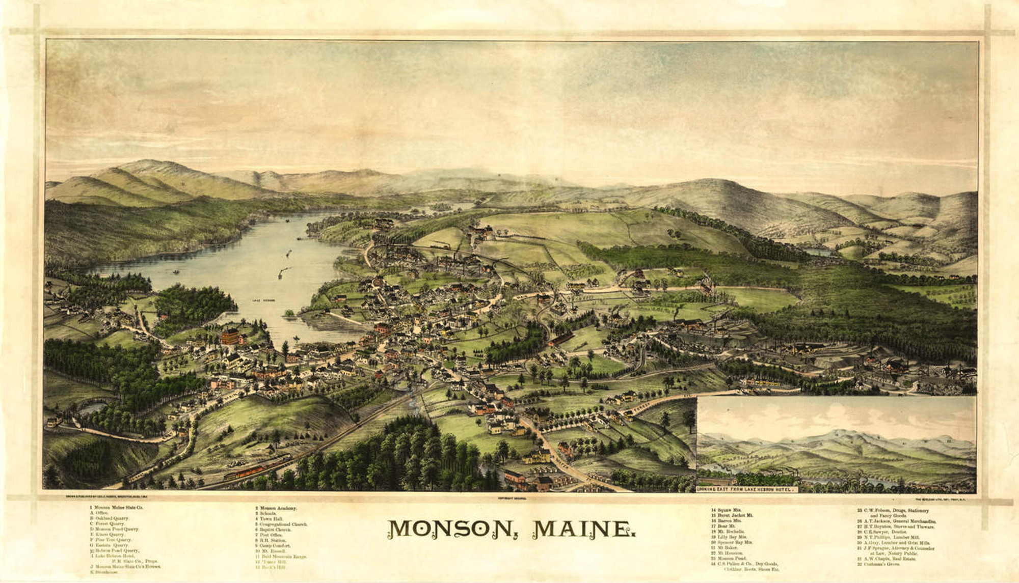 Historic Map - Monson, ME - 1889, image 1, World Maps Online