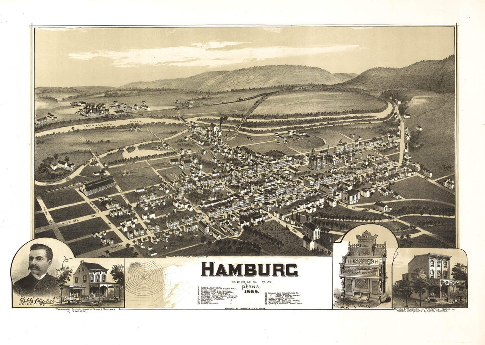 Historic Map - Hamburg, PA - 1889, image 1, World Maps Online
