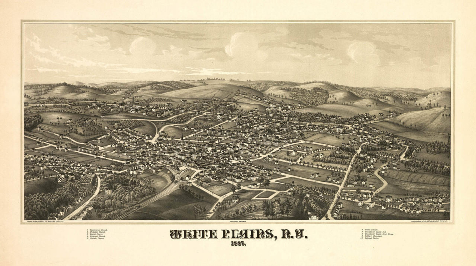 Historic Map - White Plains, NY - 1887, image 1, World Maps Online