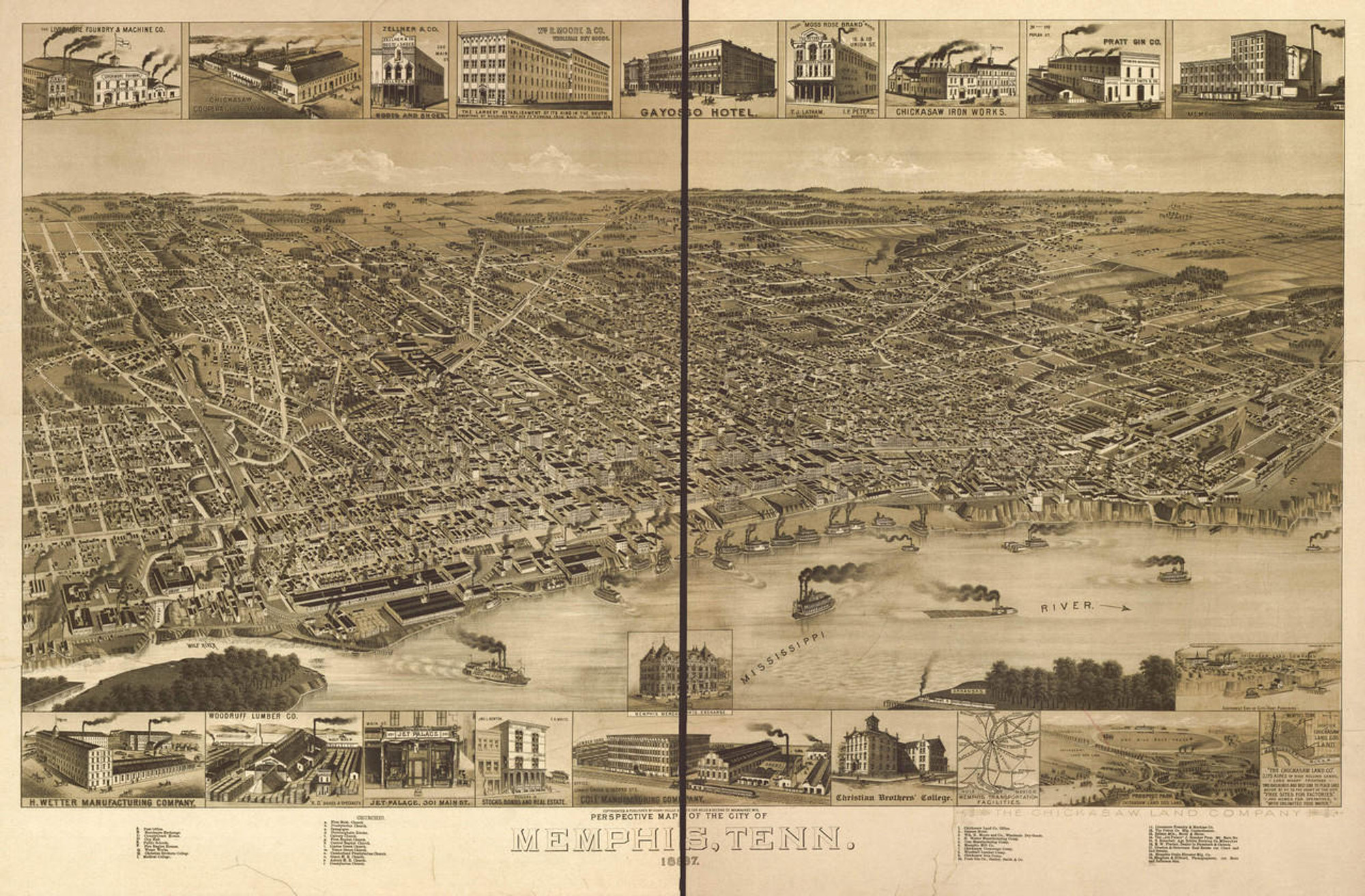 Historic Map - Memphis, TN - 1887, image 1, World Maps Online