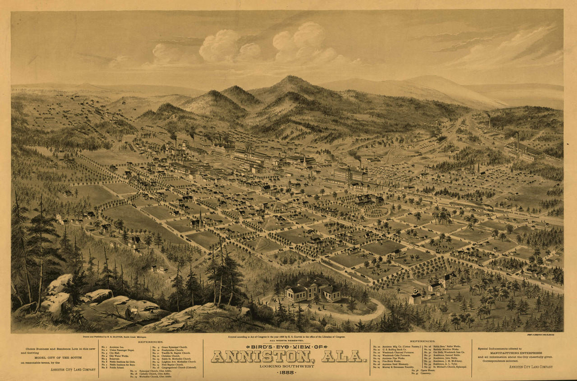 Historic Map - Anniston, AL - 1888, image 1, World Maps Online