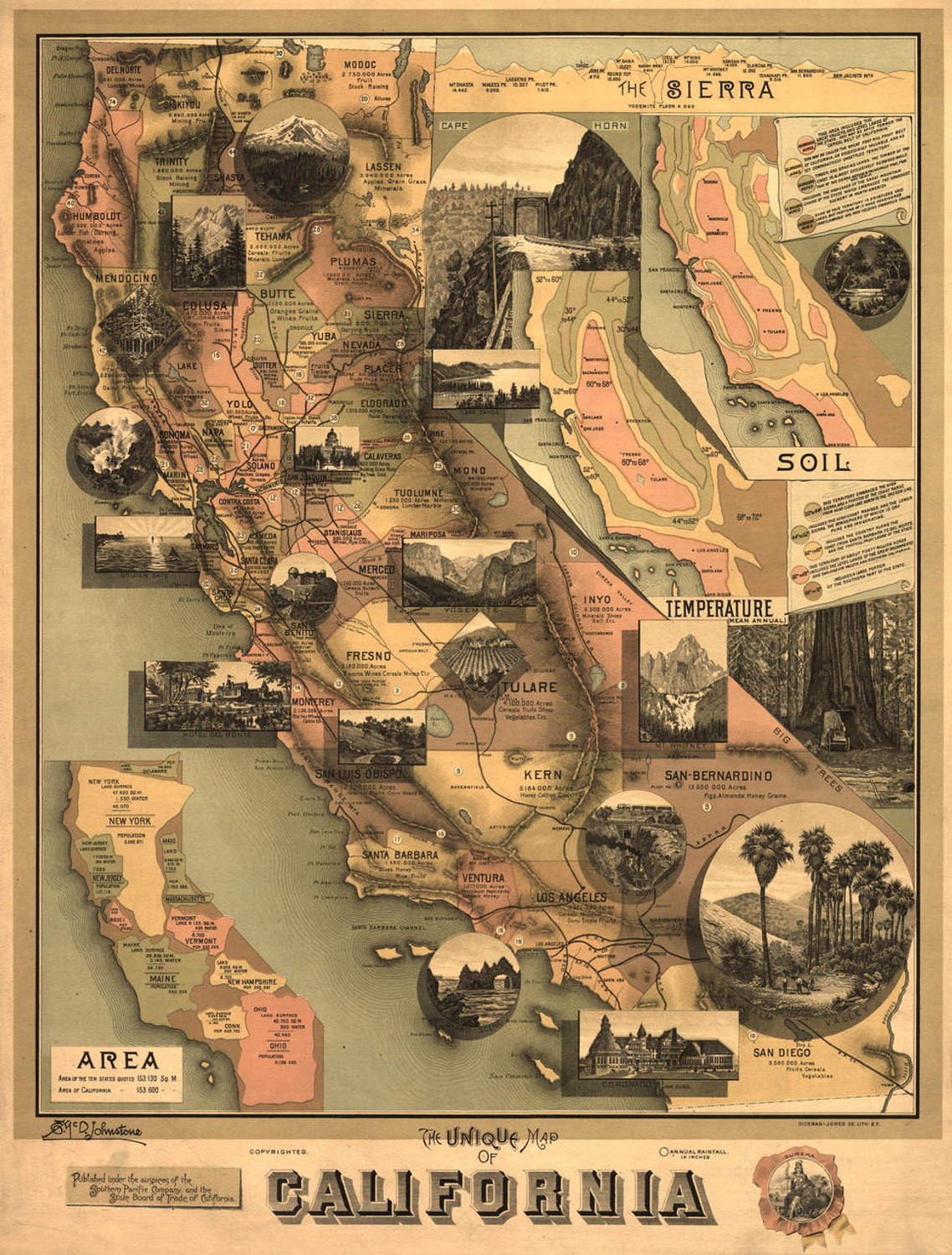 Historic Map - California State Map - 1888, image 1, World Maps Online