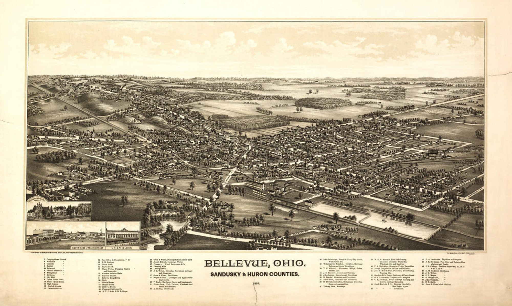 Historic Map - Bellevue, OH - 1888, image 1, World Maps Online