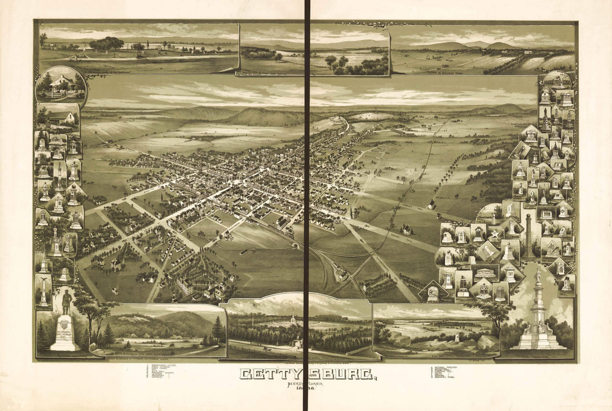 Historic Map - Gettysburg, PA - 1888, image 1, World Maps Online