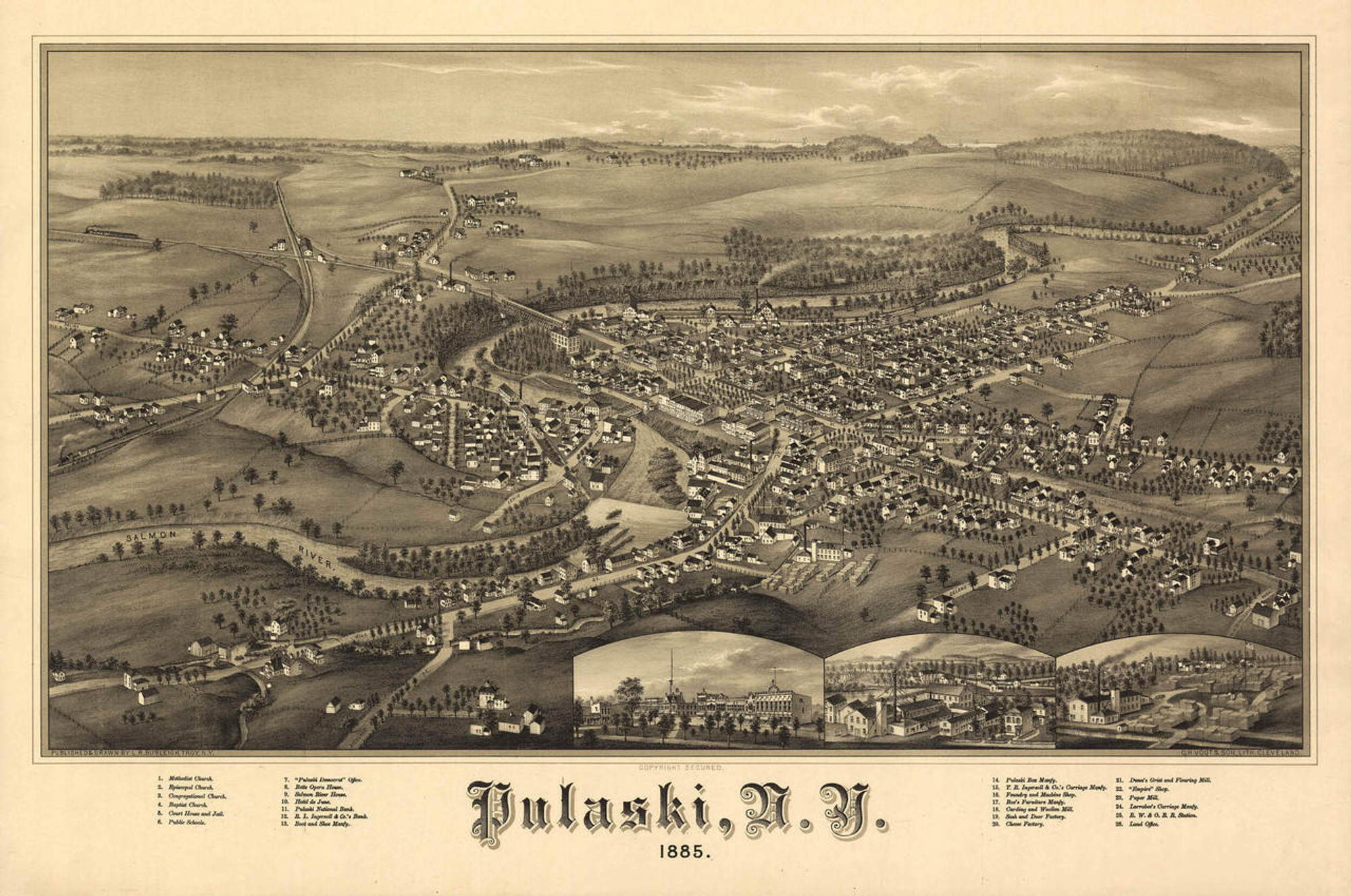 Historic Map - Pulaski, NY - 1885, image 1, World Maps Online