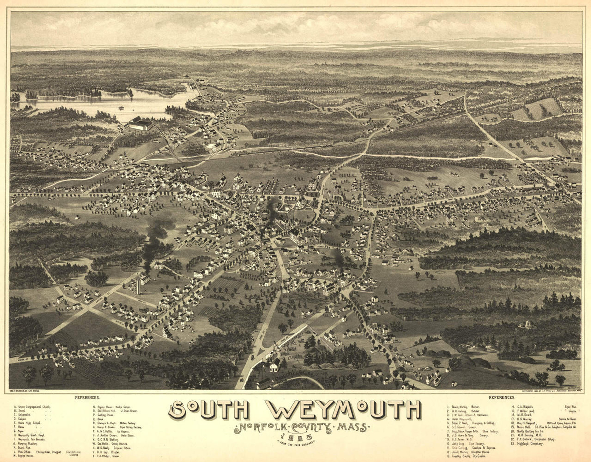 Historic Map - South Weymouth, MA - 1885, image 1, World Maps Online