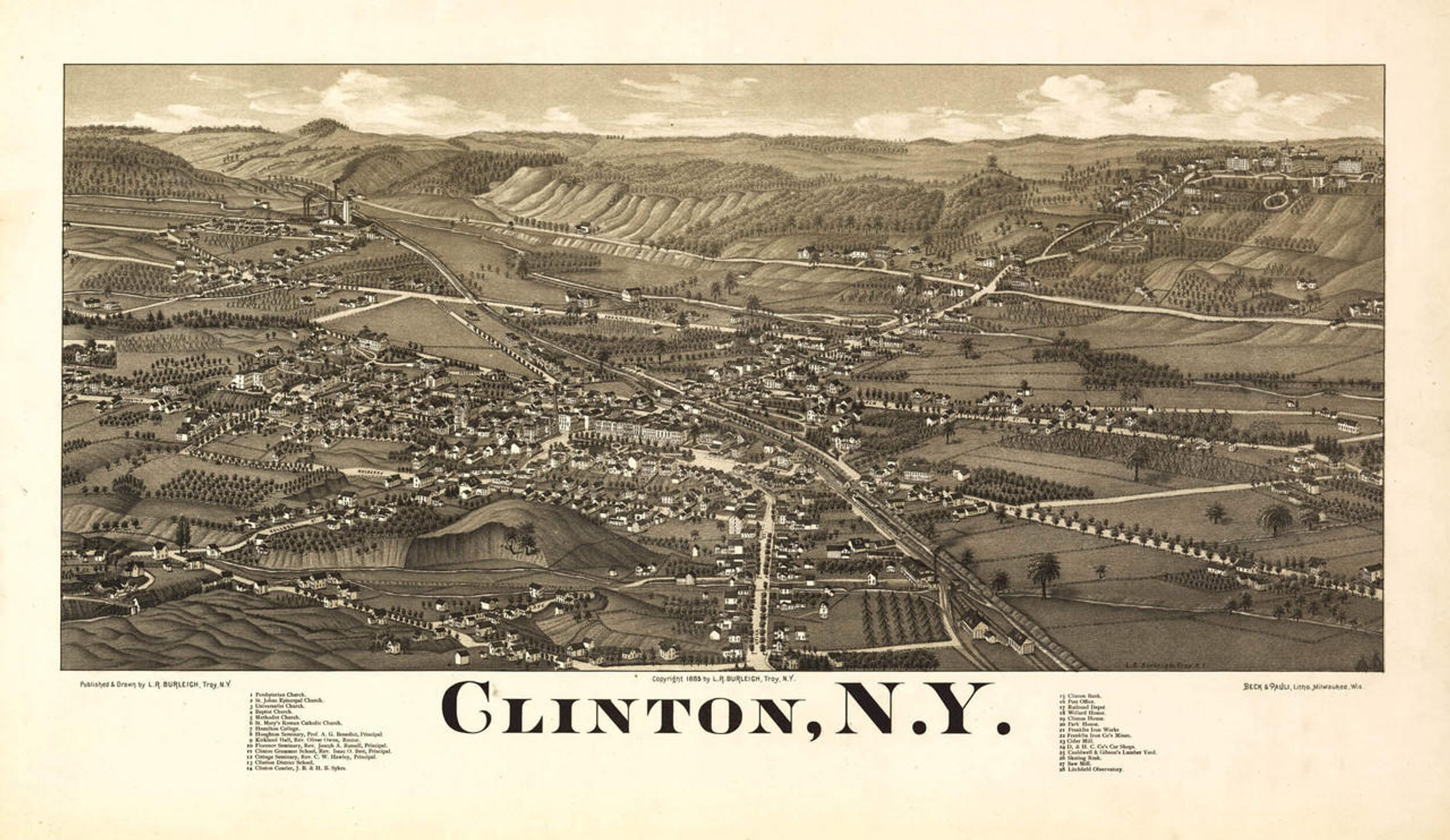 Historic Map - Clinton, NY - 1885, image 1, World Maps Online