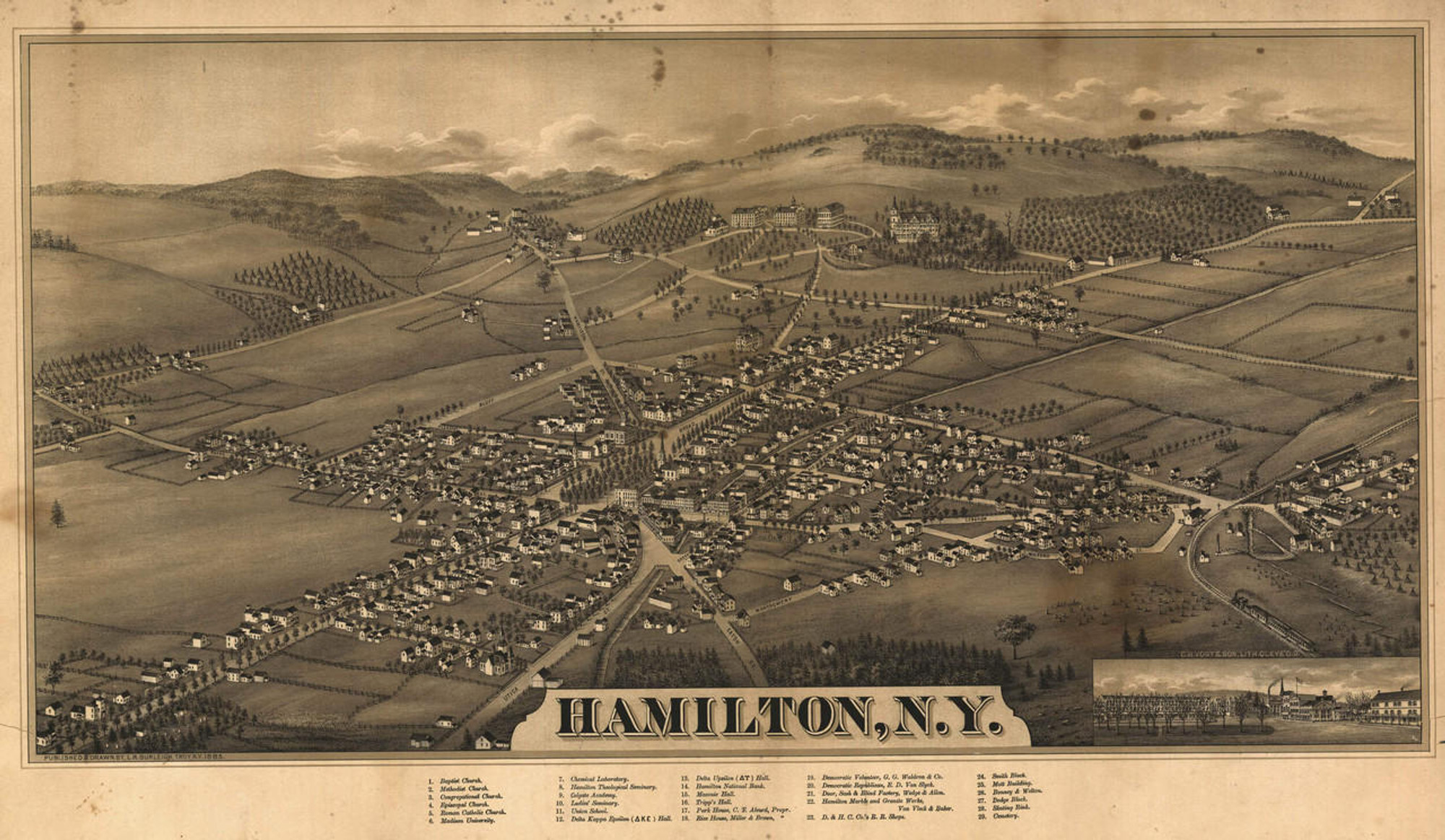 Historic Map - Hamilton, NY - 1885, image 1, World Maps Online