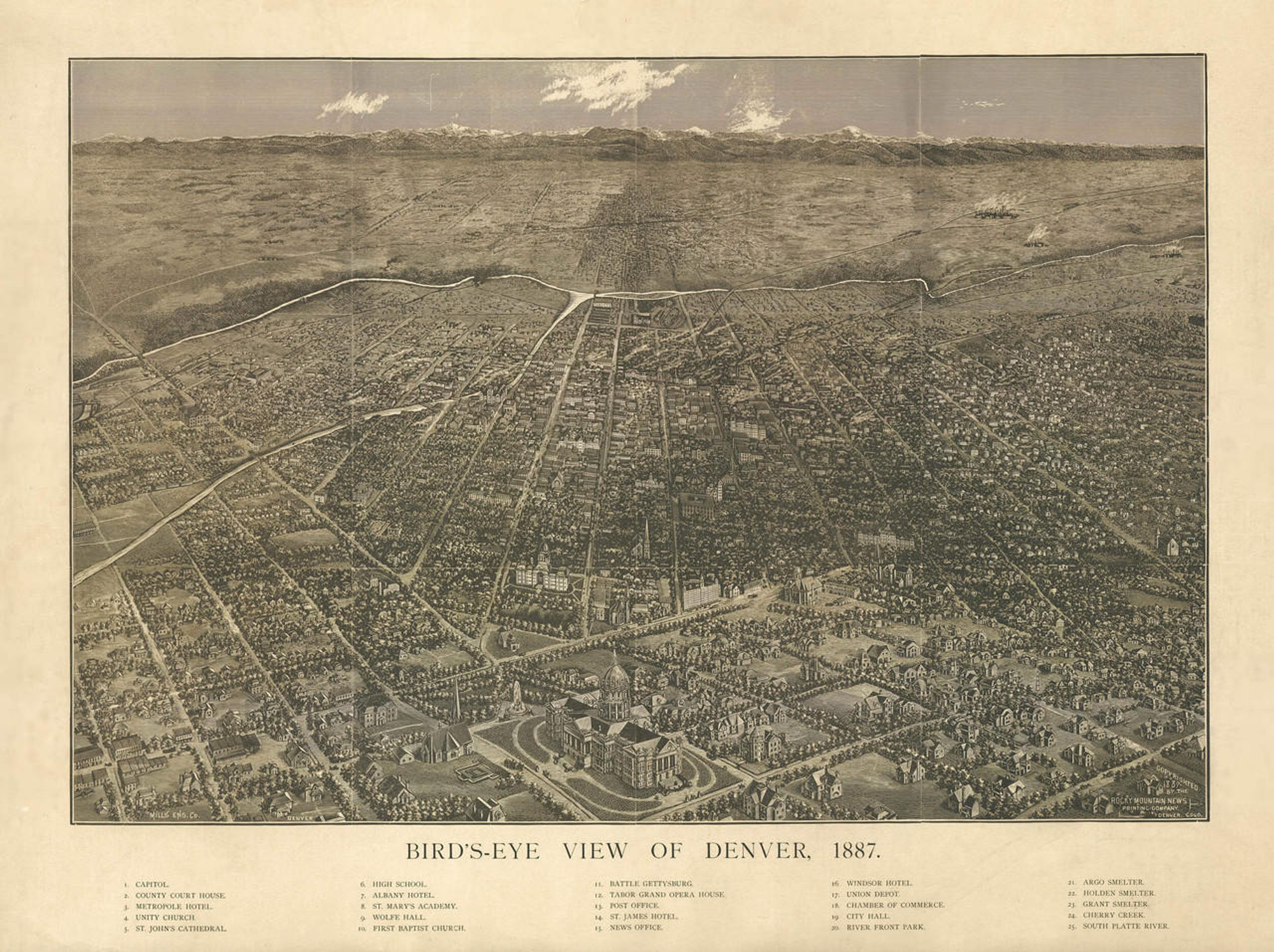 Historic Map - Denver, CO - 1887, image 1, World Maps Online