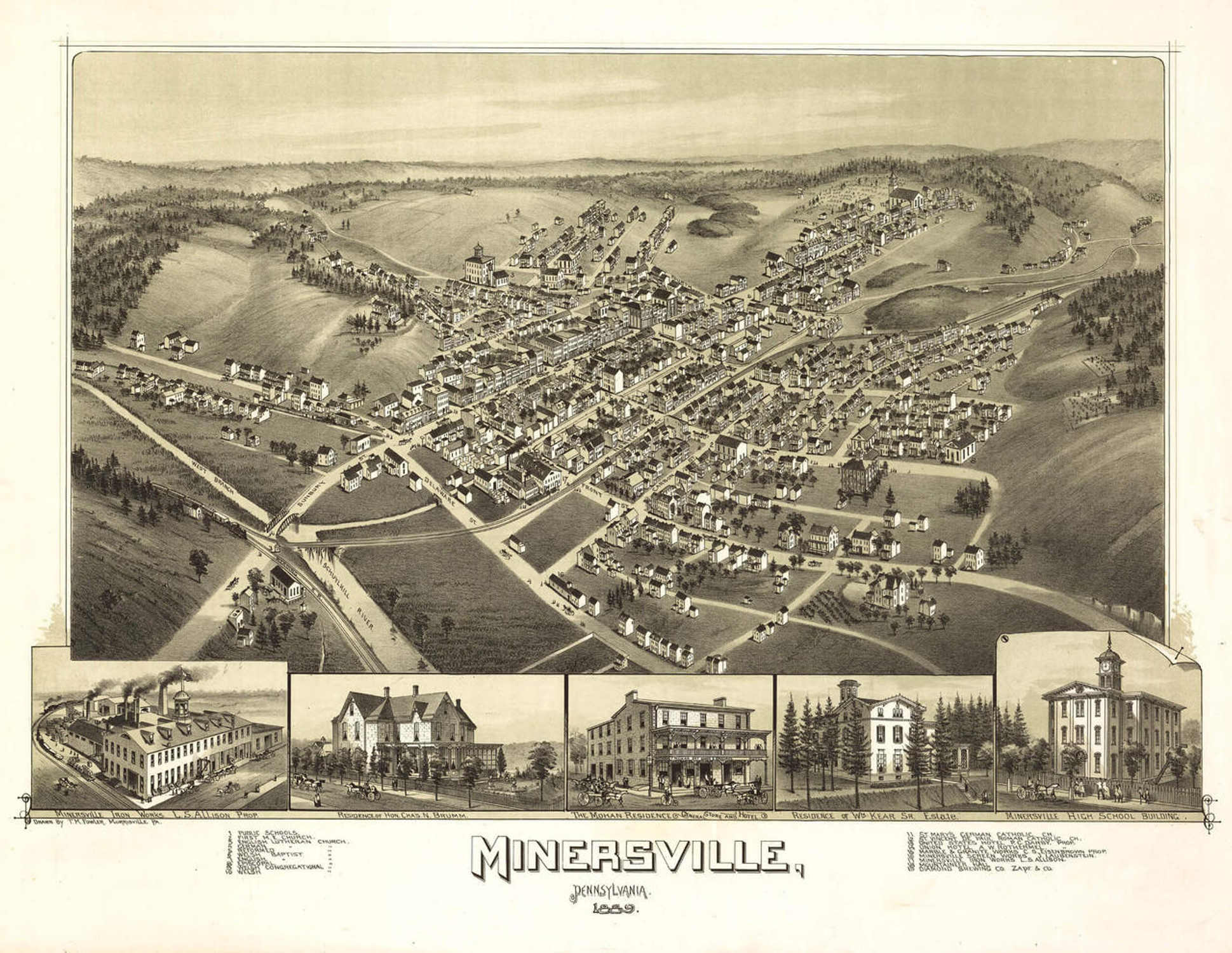 Historic Map - Minersville, PA - 1889, image 1, World Maps Online