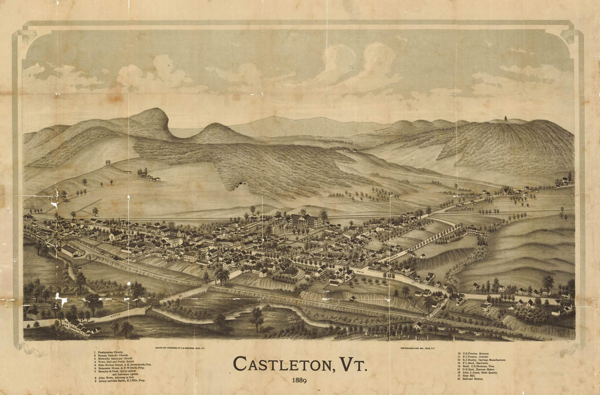 Historical Map - Castleton, Vermont - 1889, image 1, World Maps Online