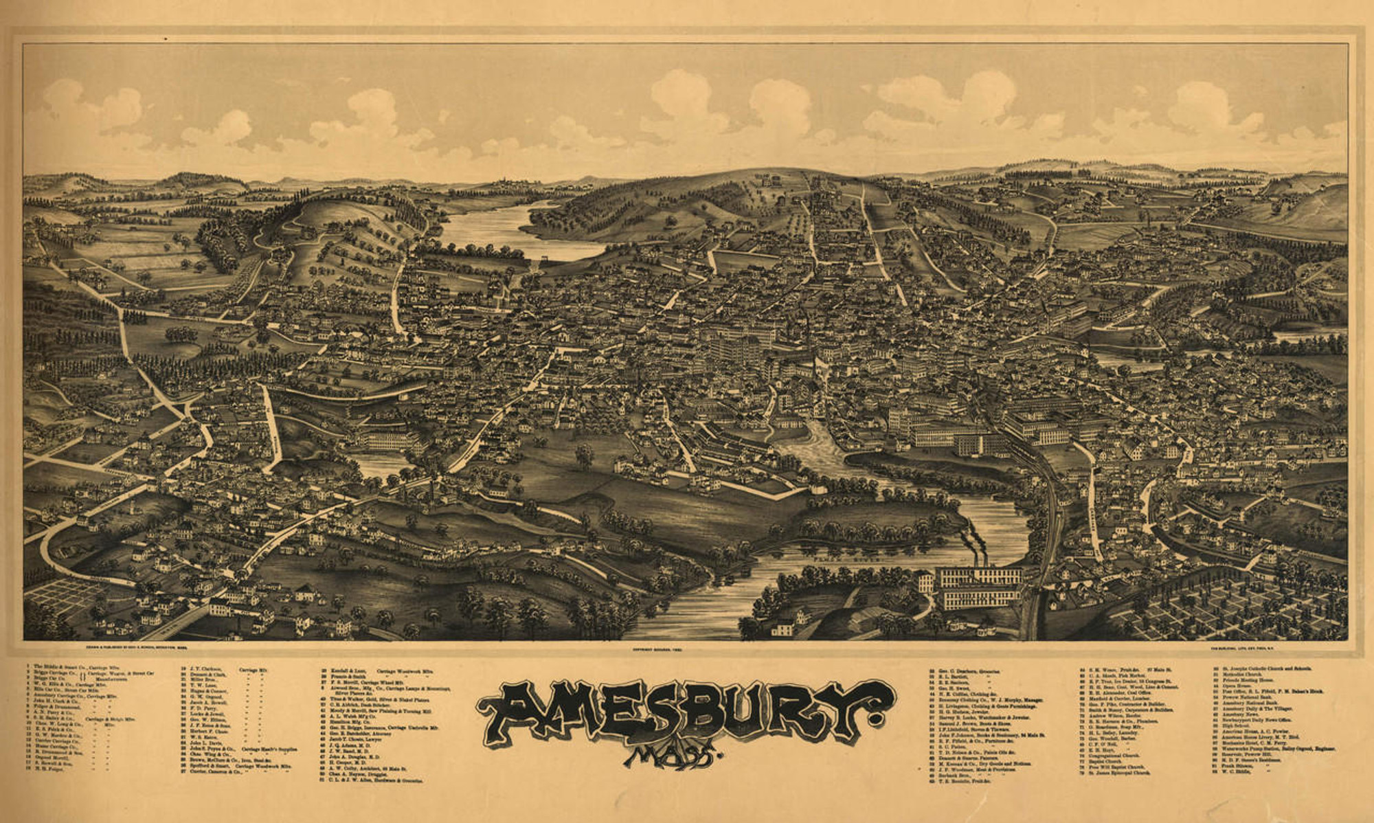 Historic Map - Amesbury, MA - 1890, image 1, World Maps Online