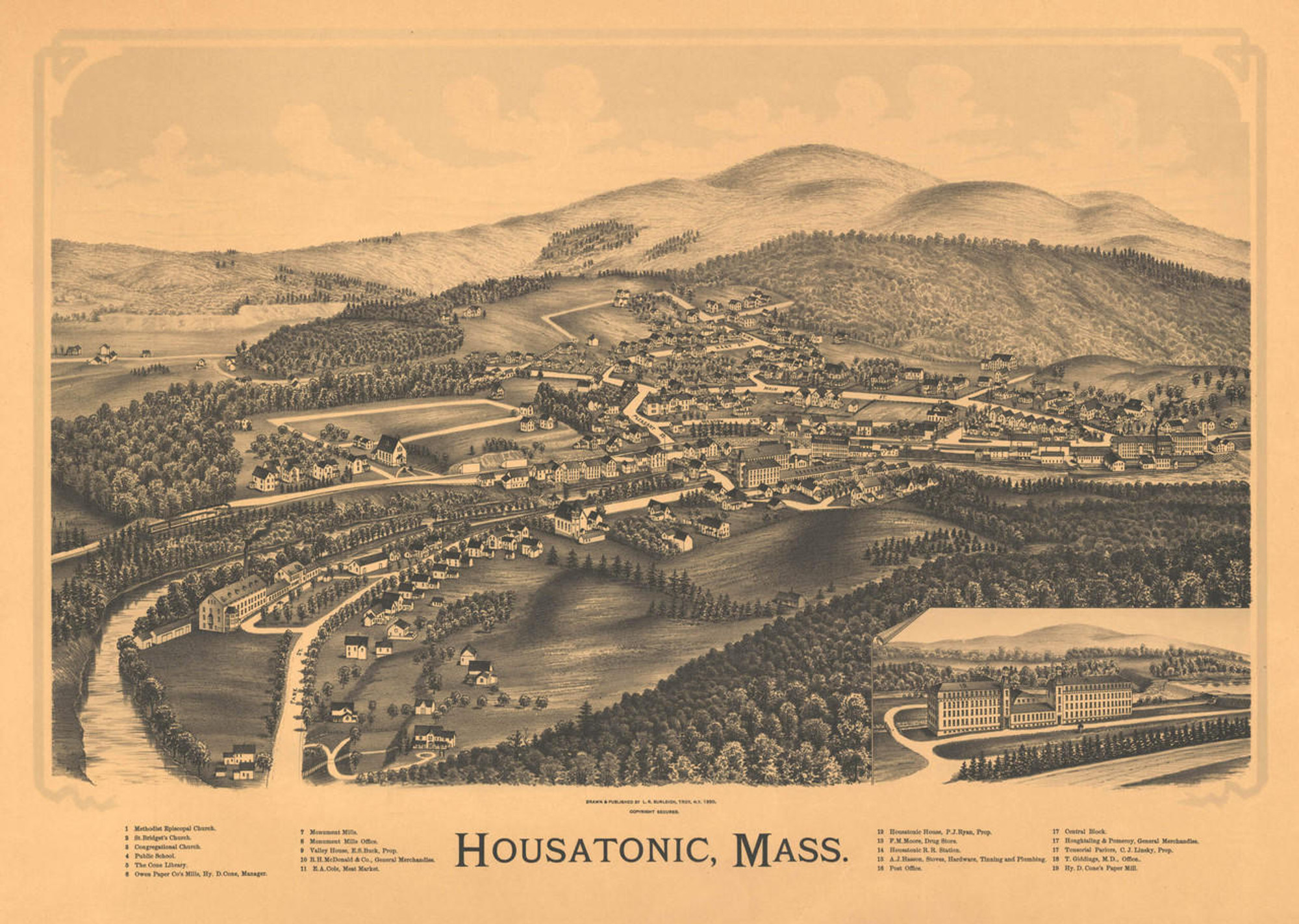 Historic Map - Housatonic, MA - 1890, image 1, World Maps Online