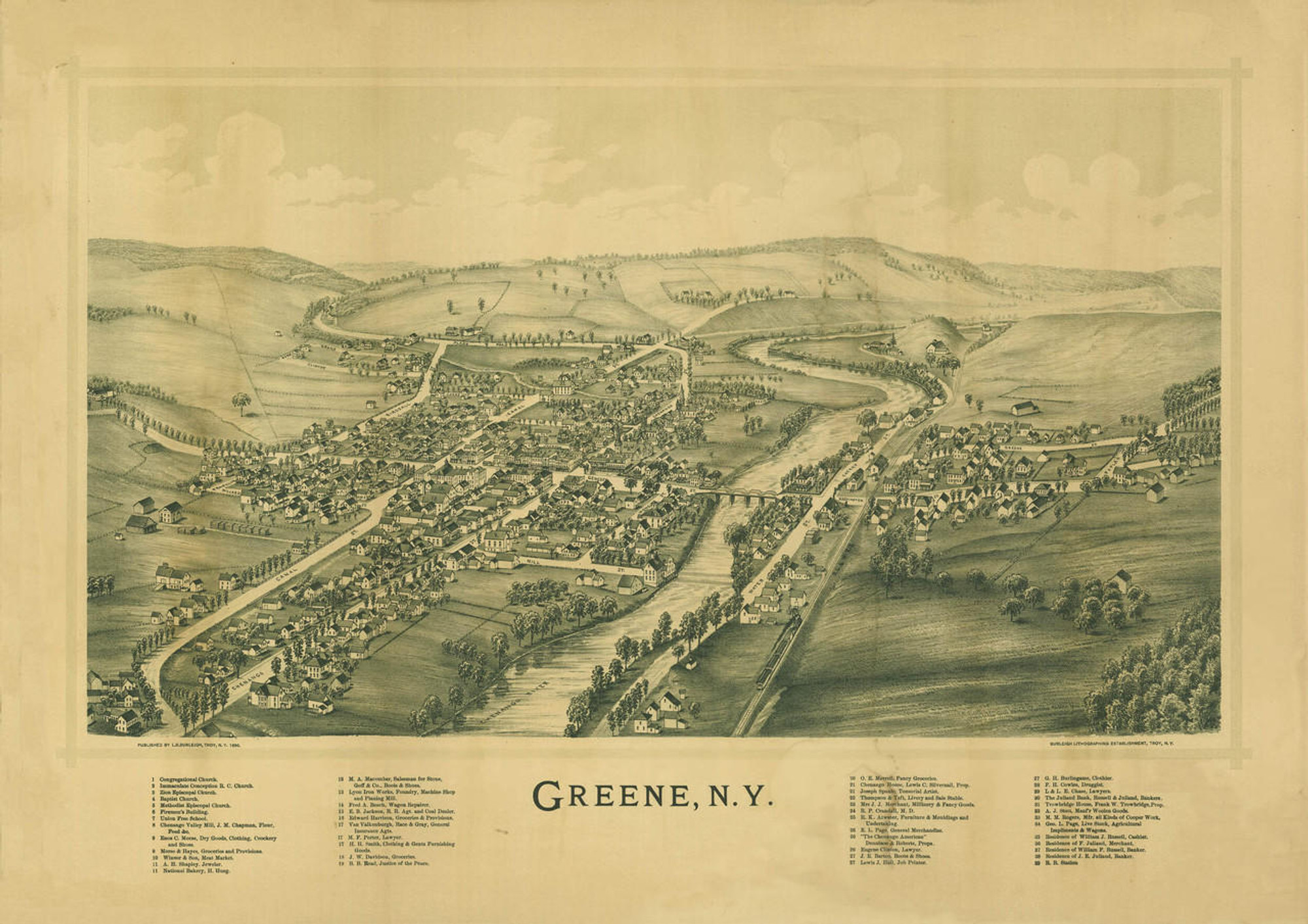 Historic Map - Greene, NY - 1890, image 1, World Maps Online