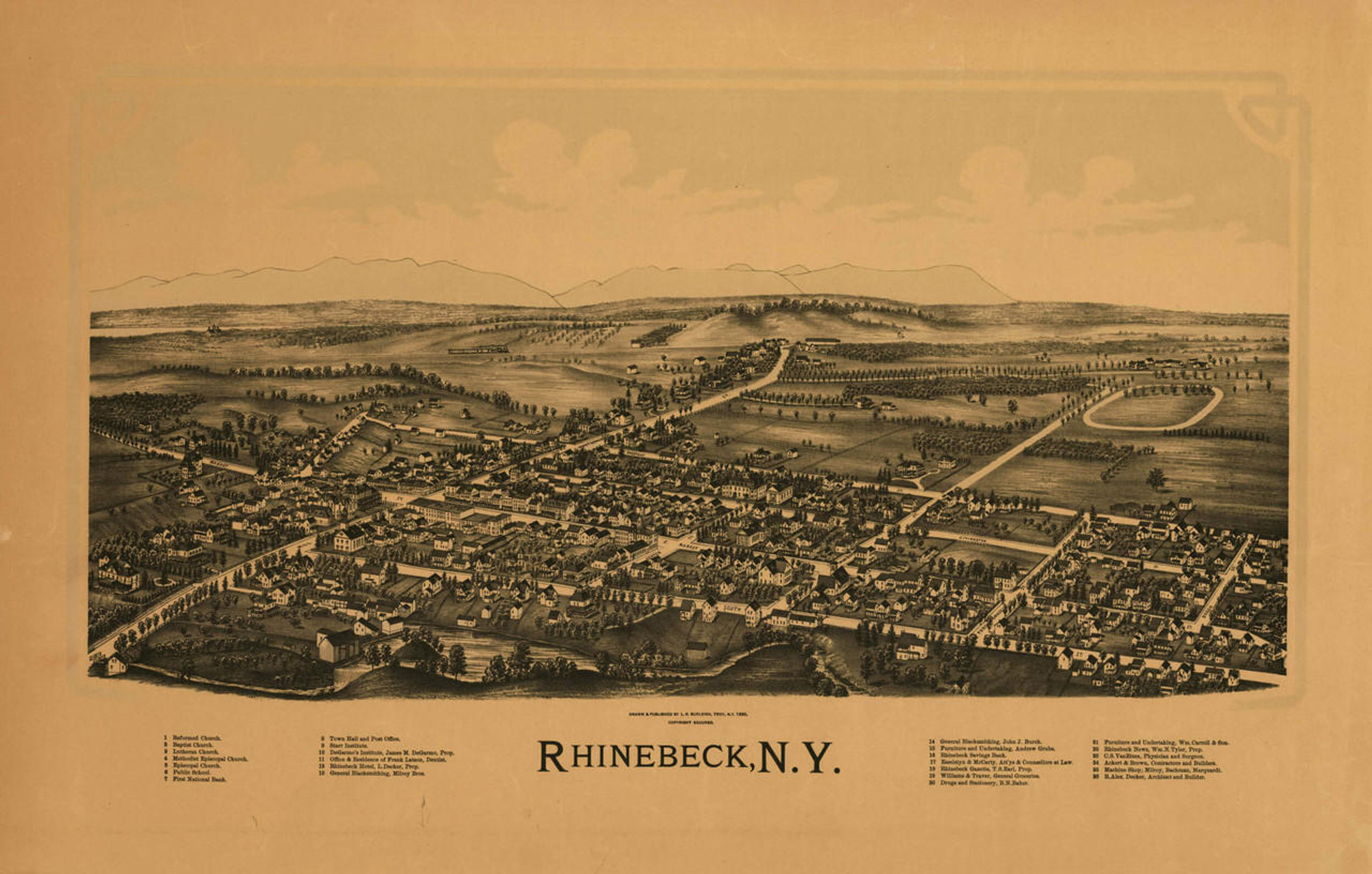 Historic Map - Rhinebeck, NY - 1890, image 1, World Maps Online