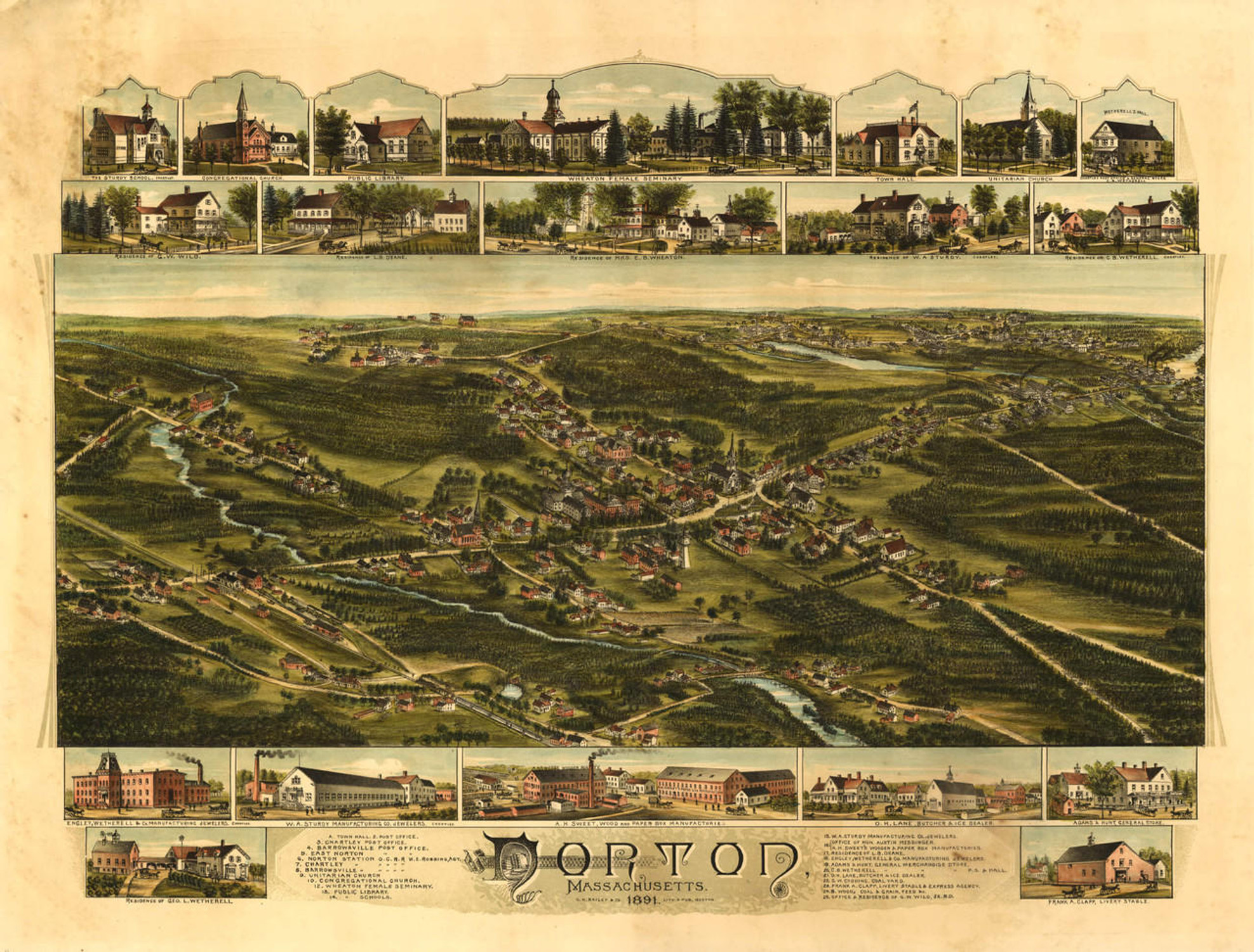 Historic Map - Norton, MA - 1891, image 1, World Maps Online