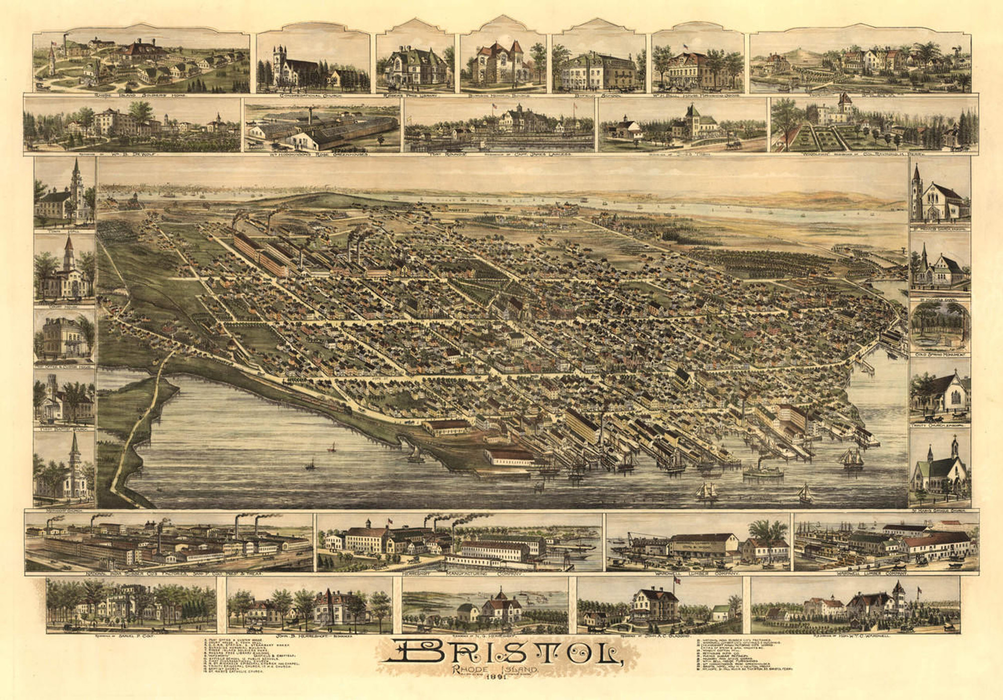 Historic Map - Bristol, RI - 1891, image 1, World Maps Online