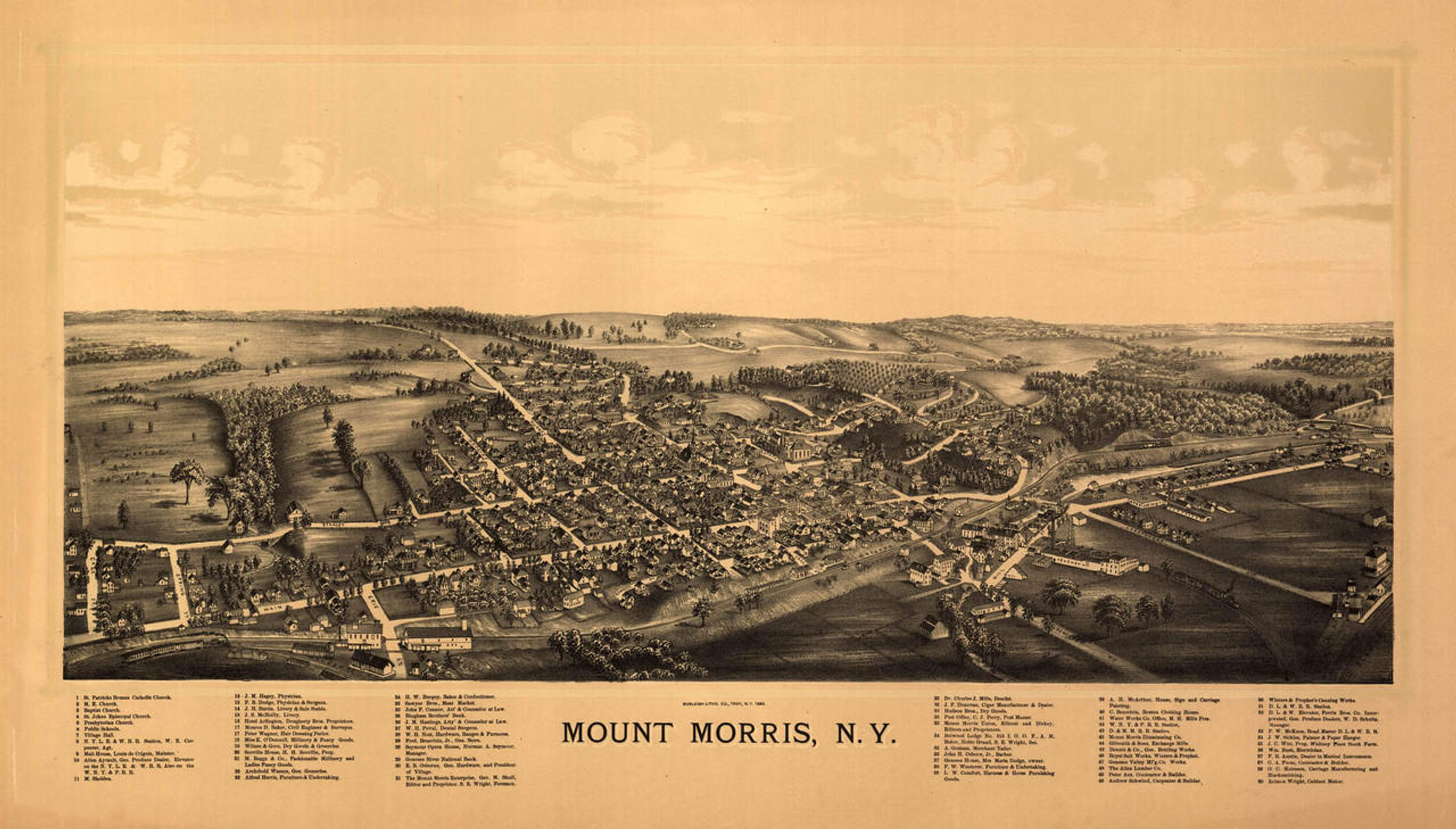 Historic Map - Mount Morris, NY - 1893, image 1, World Maps Online